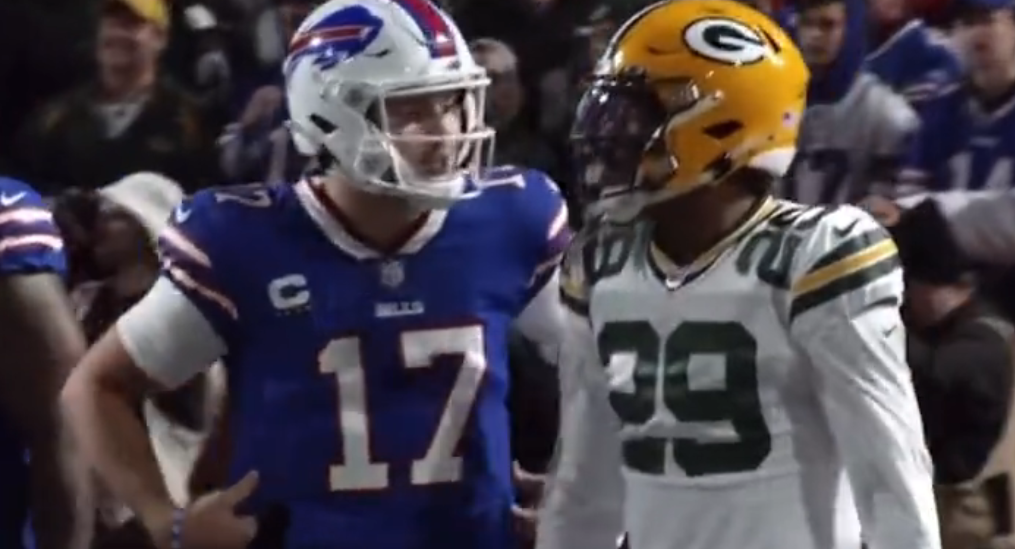 Buffalo Bills QB Josh Allen trash-talking CB Rasul Douglas