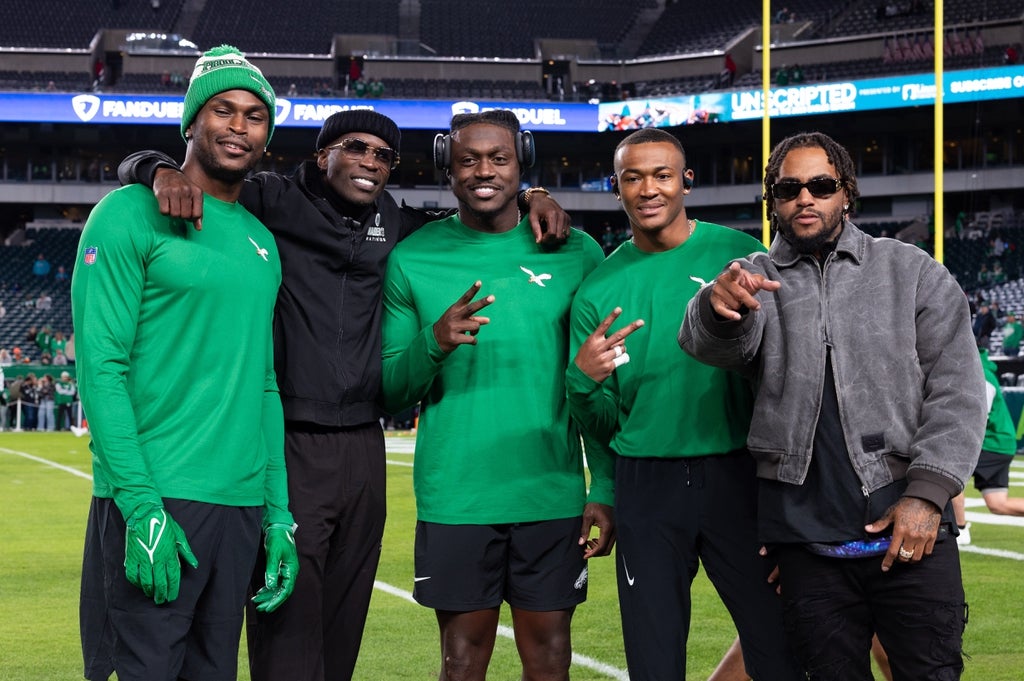 Julio Jones, former player Chad Johnson, A.J. Brown and DeVonta Smith and former player DeSean Jackson