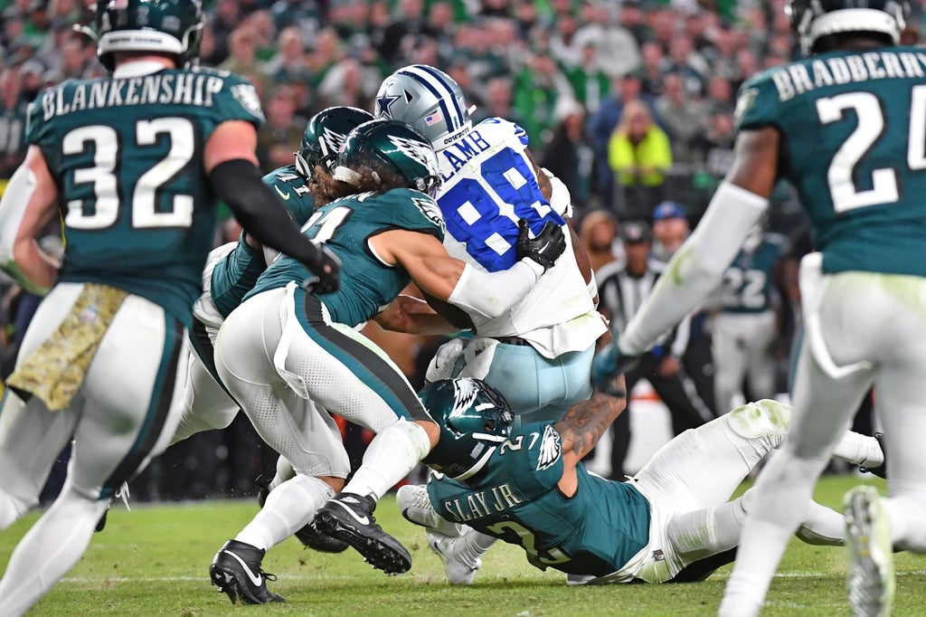 Philadelphia Eagles' secondary vs. Dallas Cowboys