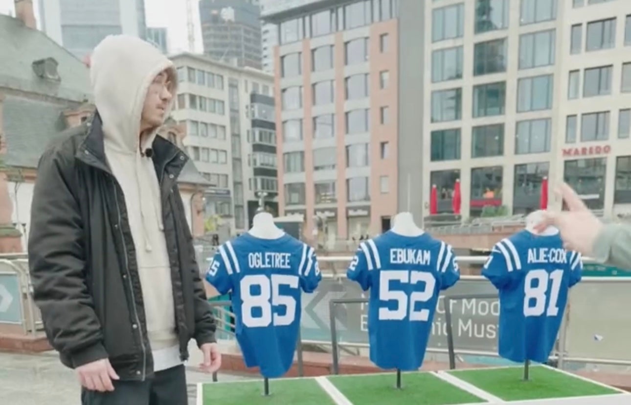 Fanatics asking German citizens to make Indianapolis Colts player's names German.