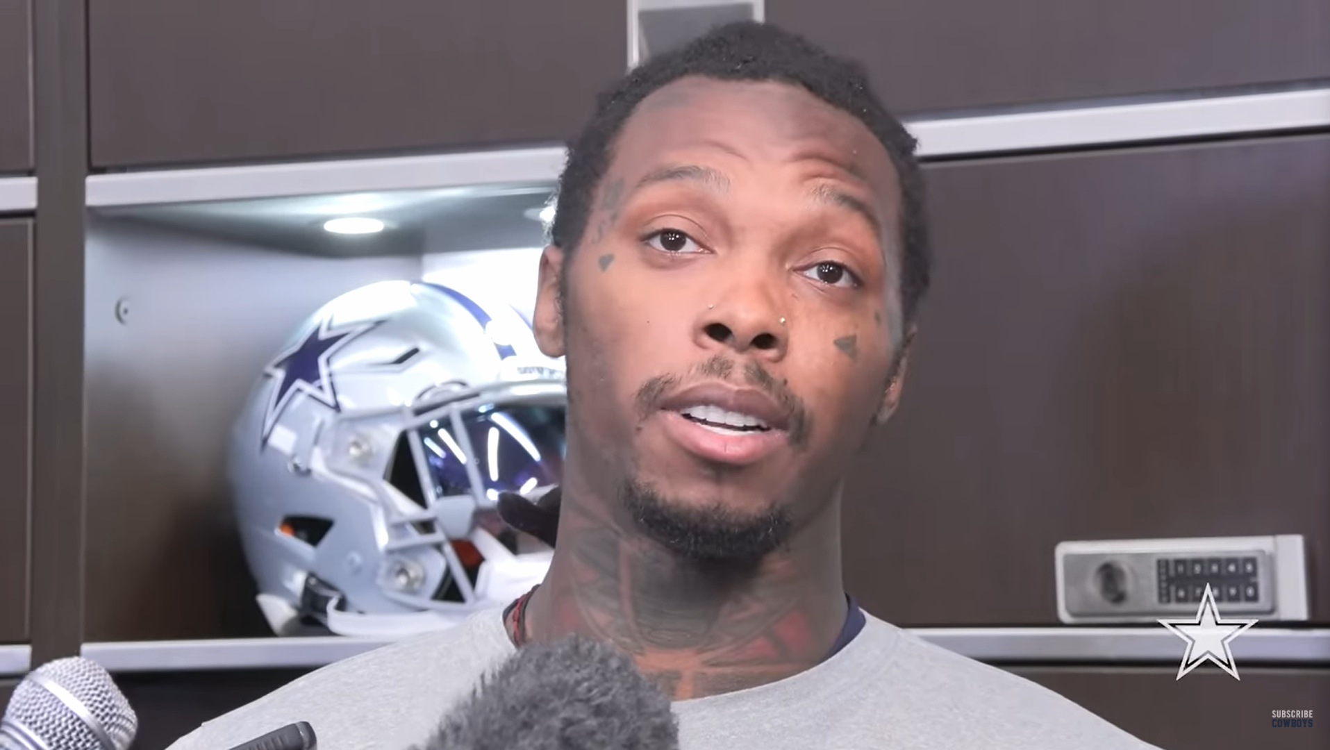 Dallas Cowboys WR Martavis Bryant talks to the media after being signed to the practice squad.