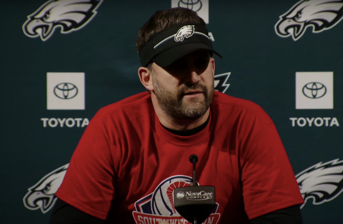 Eagles head coach Nick Sirianni speaks to the media ahead of Week 11's matchup vs. Kansas City