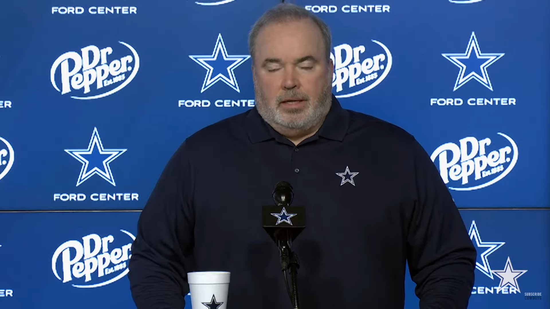 Dallas Cowboys head coach Mike McCarthy talks to reporters ahead of Week 11 vs Carolina Panthers.
