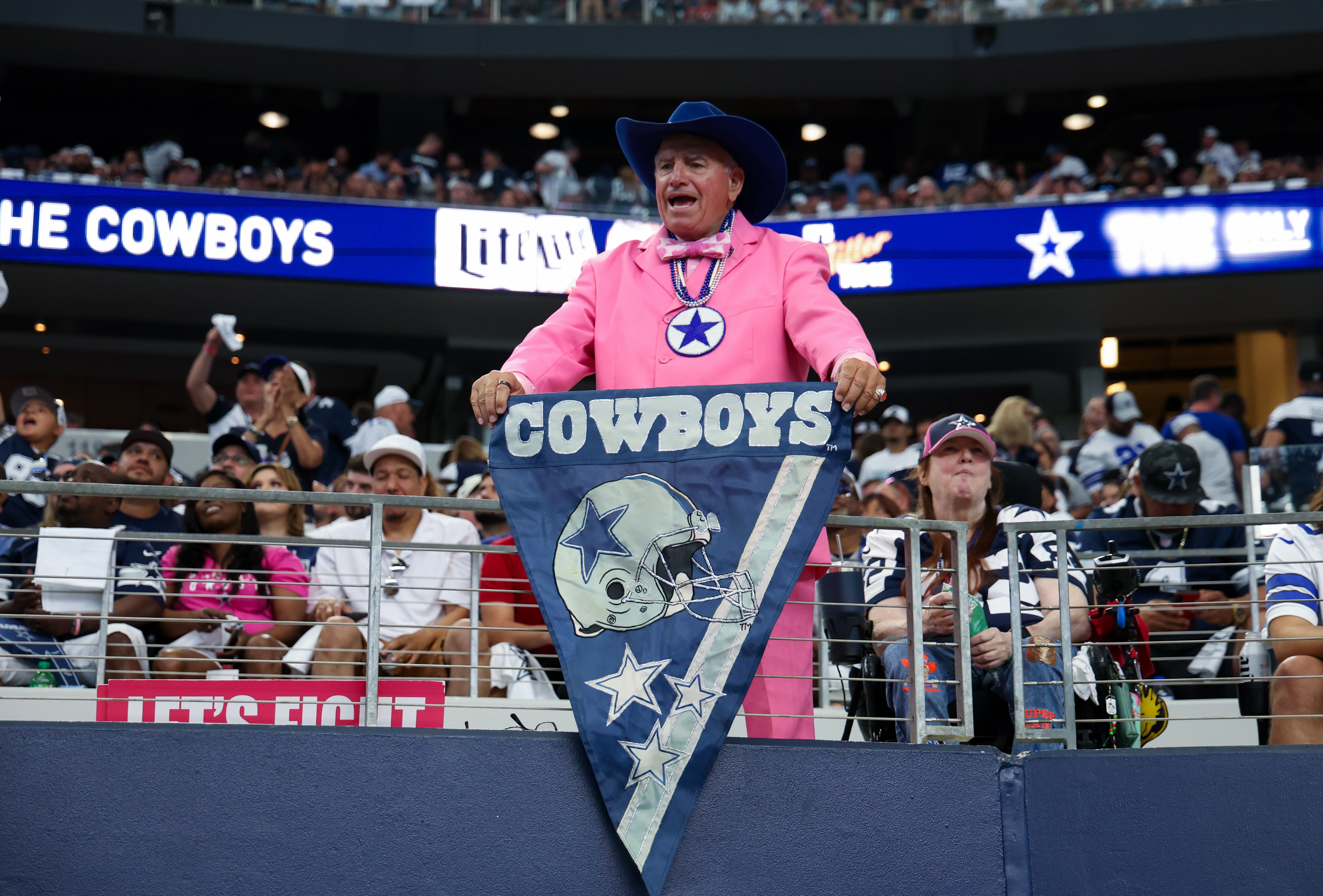 Dallas Cowboys fan during the game against the New England Patriots at AT&T Stadium.