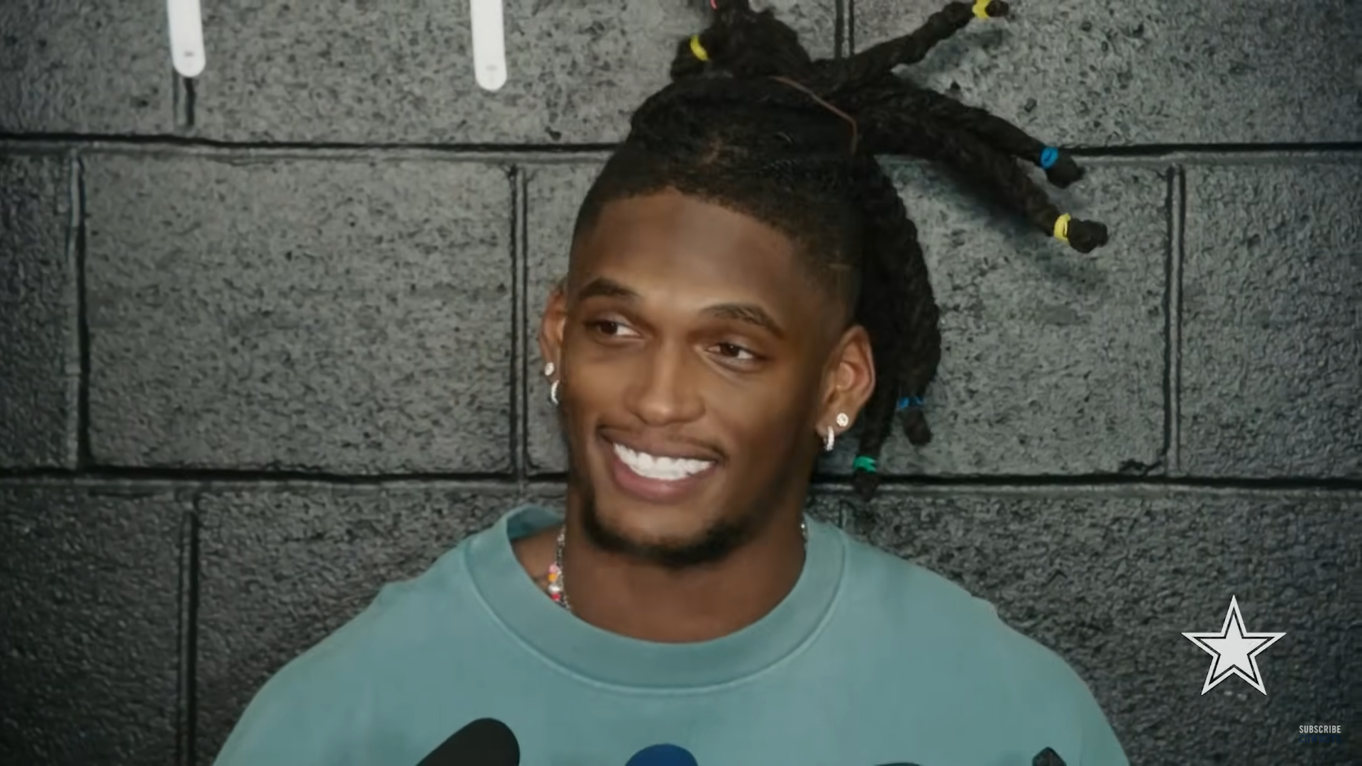 Dallas Cowboys WR CeeDee Lamb talks to reporters following a Week 11 win in Carolina vs the Panthers.