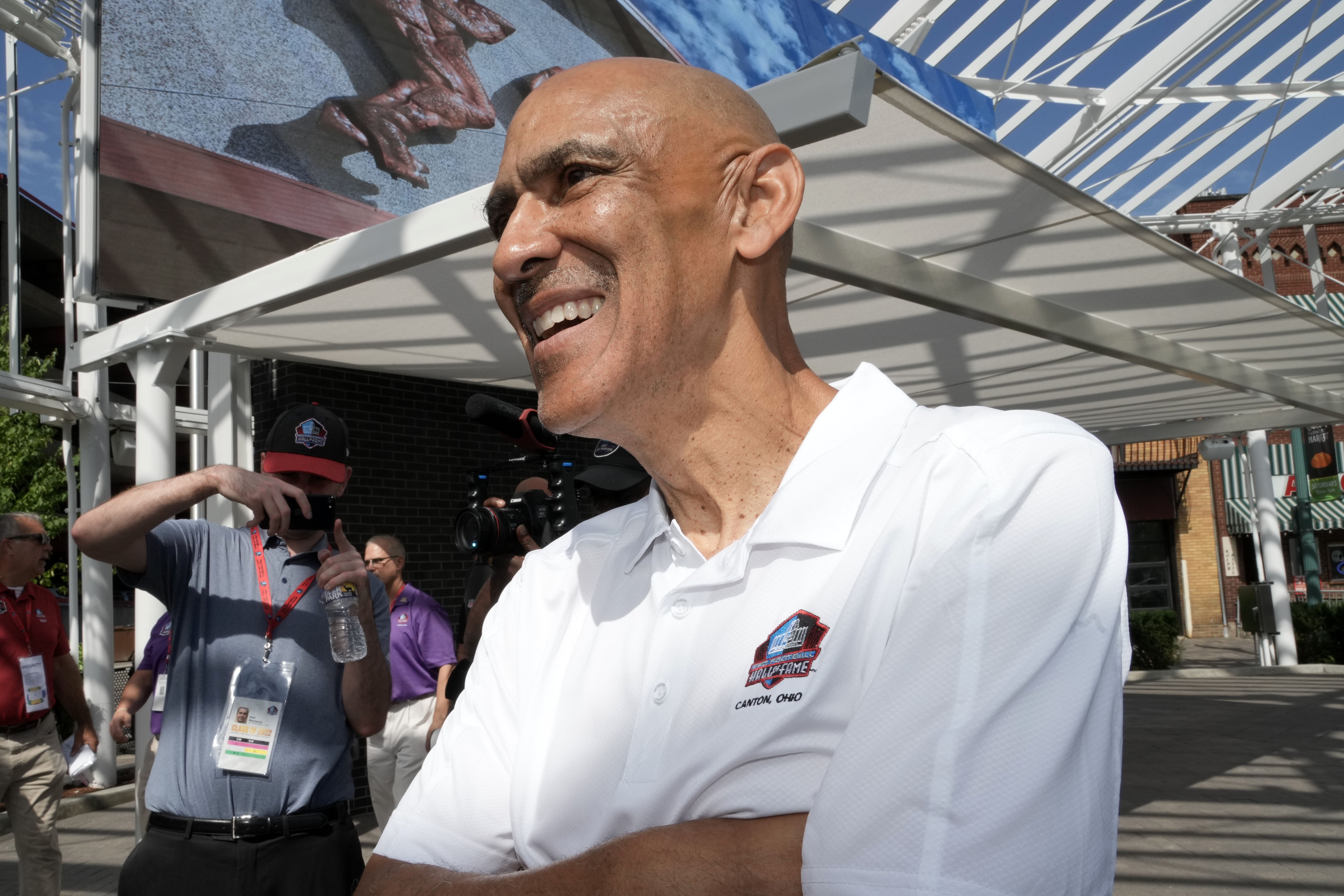 Aug 5, 2022; Canton, OH, USA; Tony Dungy at the Centennial Plaza.