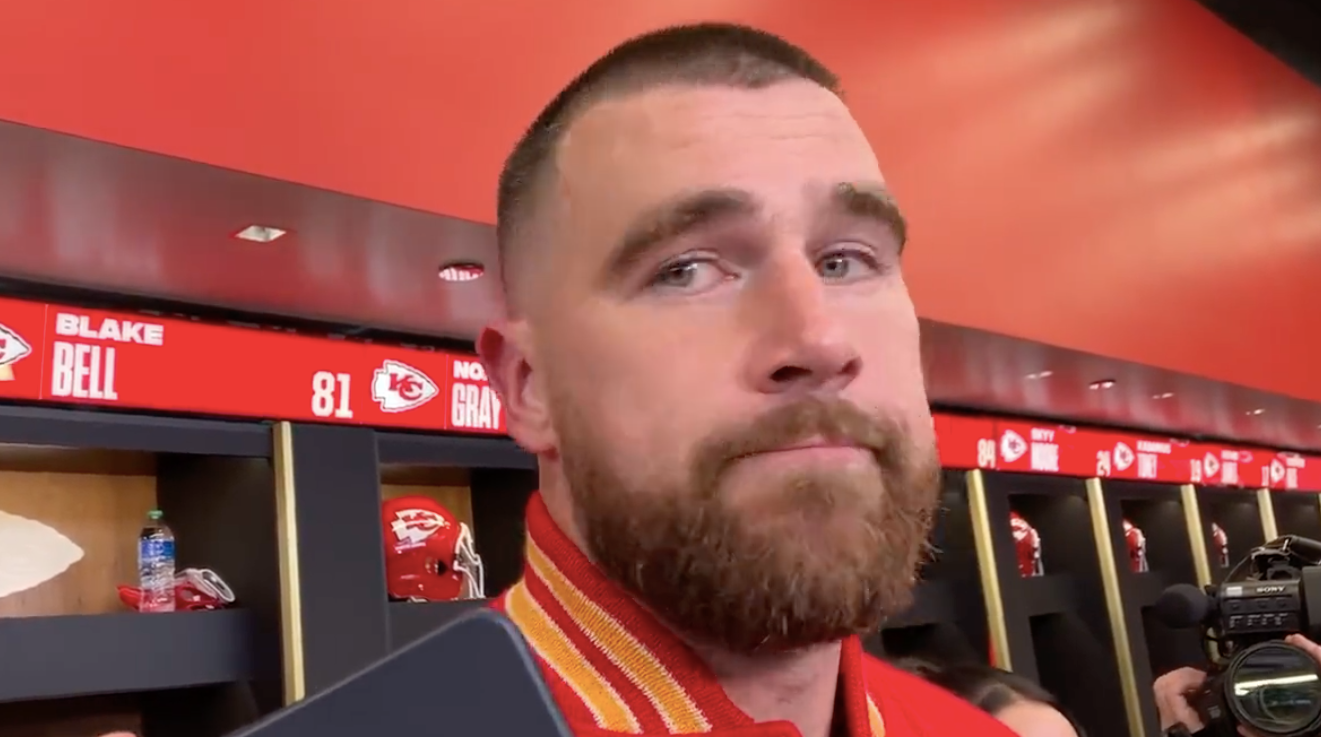 Kansas City Chiefs tight end Travis Kelce speaks to reporters following loss to Philadelphia Eagles.