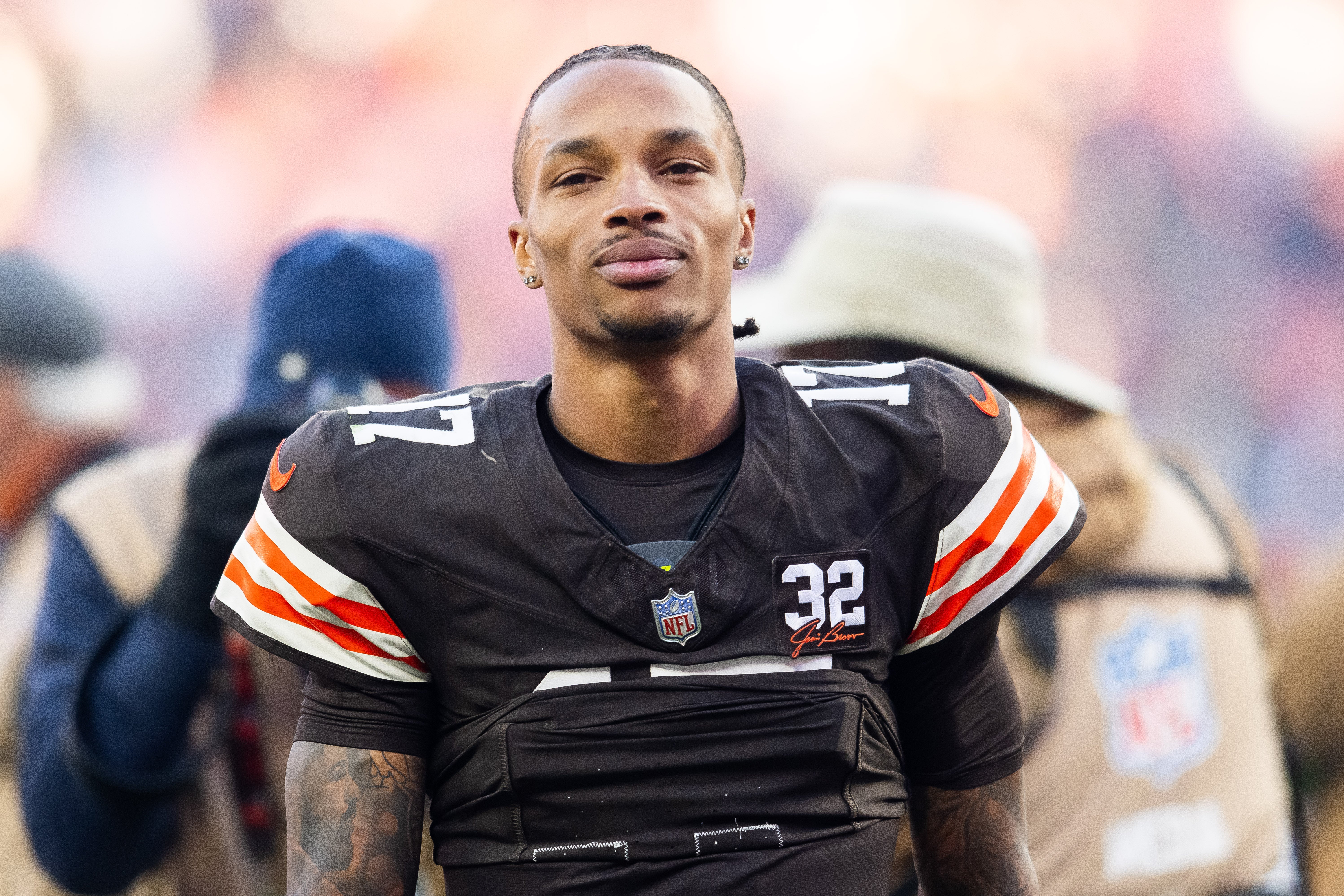 Nov 19, 2023; Cleveland, Ohio, USA; Cleveland Browns quarterback Dorian Thompson-Robinson (17) walks off the field after the Browns beat the Pittsburgh Steelers at Cleveland Browns Stadium. Mandatory Credit: Ken Blaze-USA TODAY Sports