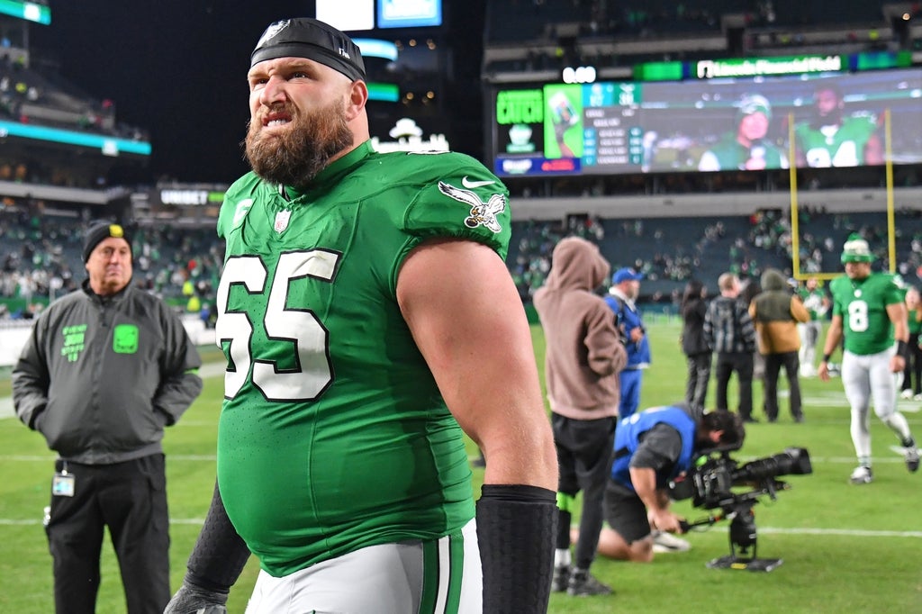 Philadelphia Eagles offensive tackle Lane Johnson against the Miami Dolphins at Lincoln Financial Field.