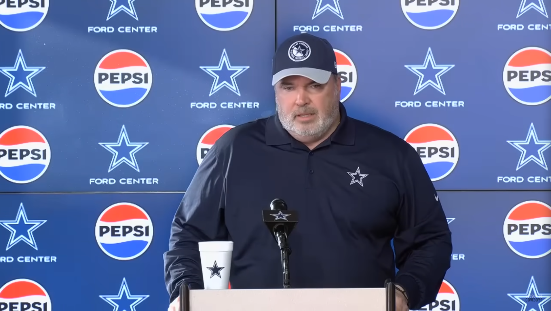 Dallas Cowboys HC Mike McCarthy talks to reporters about DB coach Al Harris amid DaRon Bland's historic run.