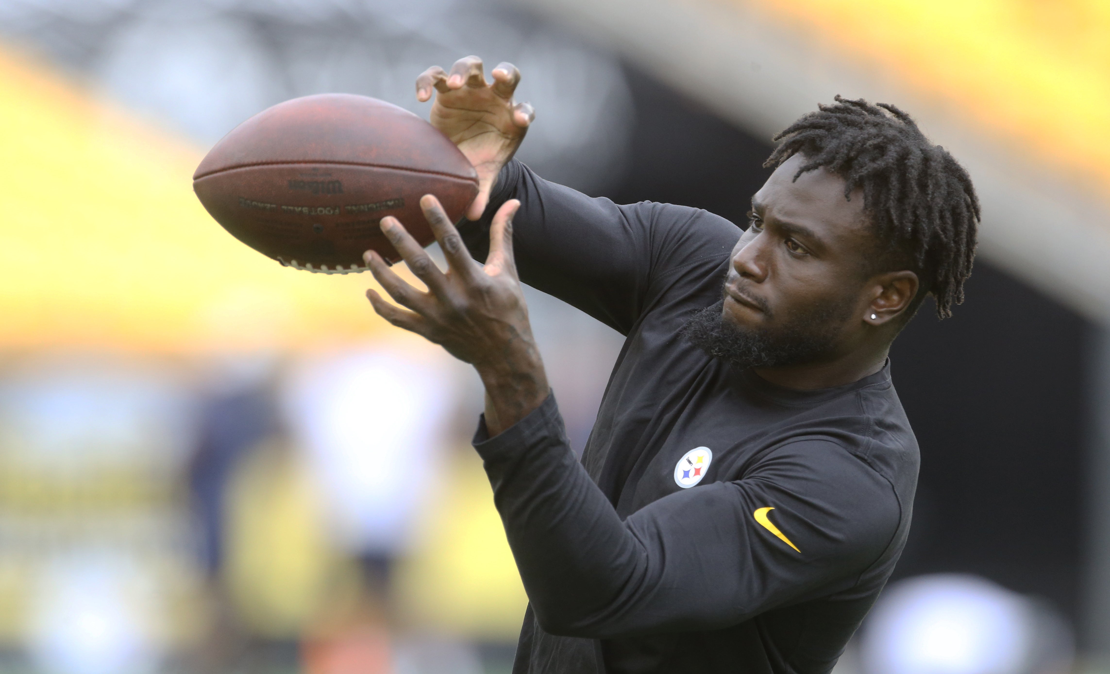 Aug 13, 2022; Pittsburgh, Pennsylvania, USA; Pittsburgh Steelers safety Karl Joseph (38) warms up before the game against the Seattle Seahawks at Acrisure Stadium.