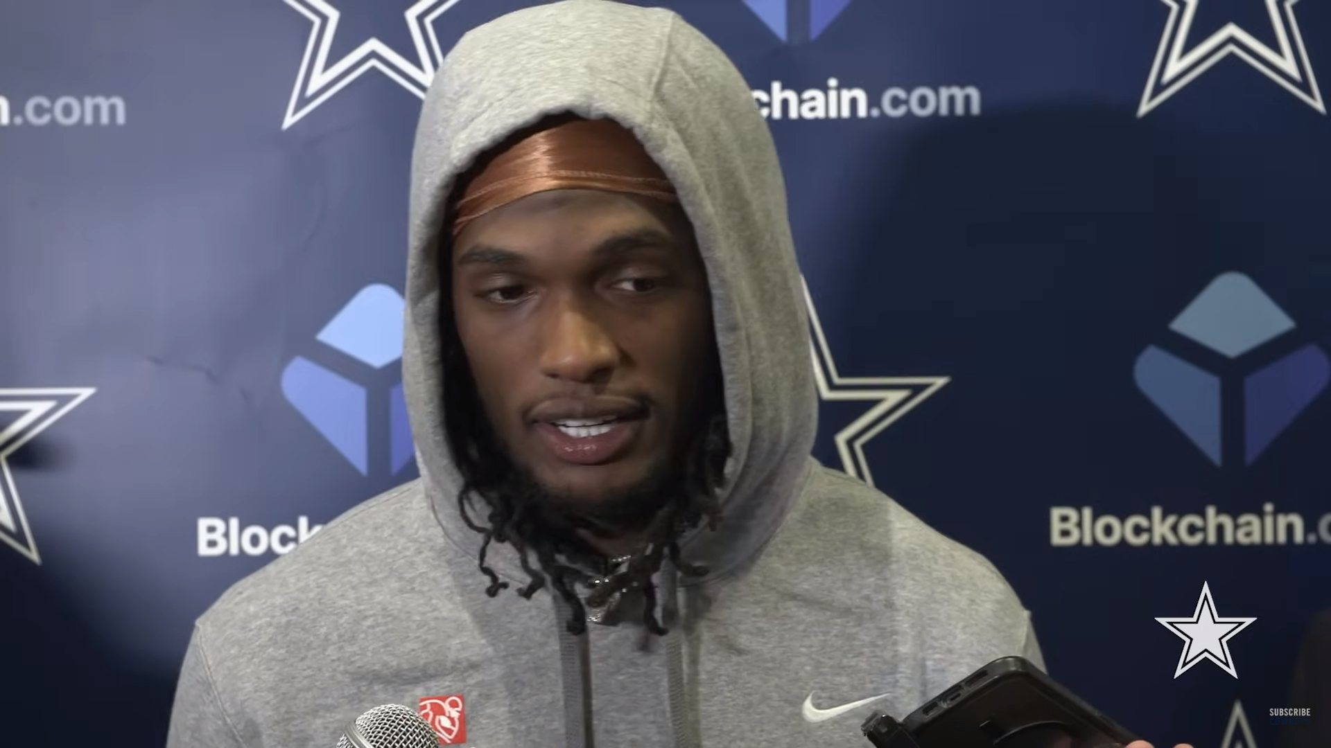 Dallas Cowboys WR CeeDee Lamb talks to reporters ahead of Week 13 against the Seattle Seahawks