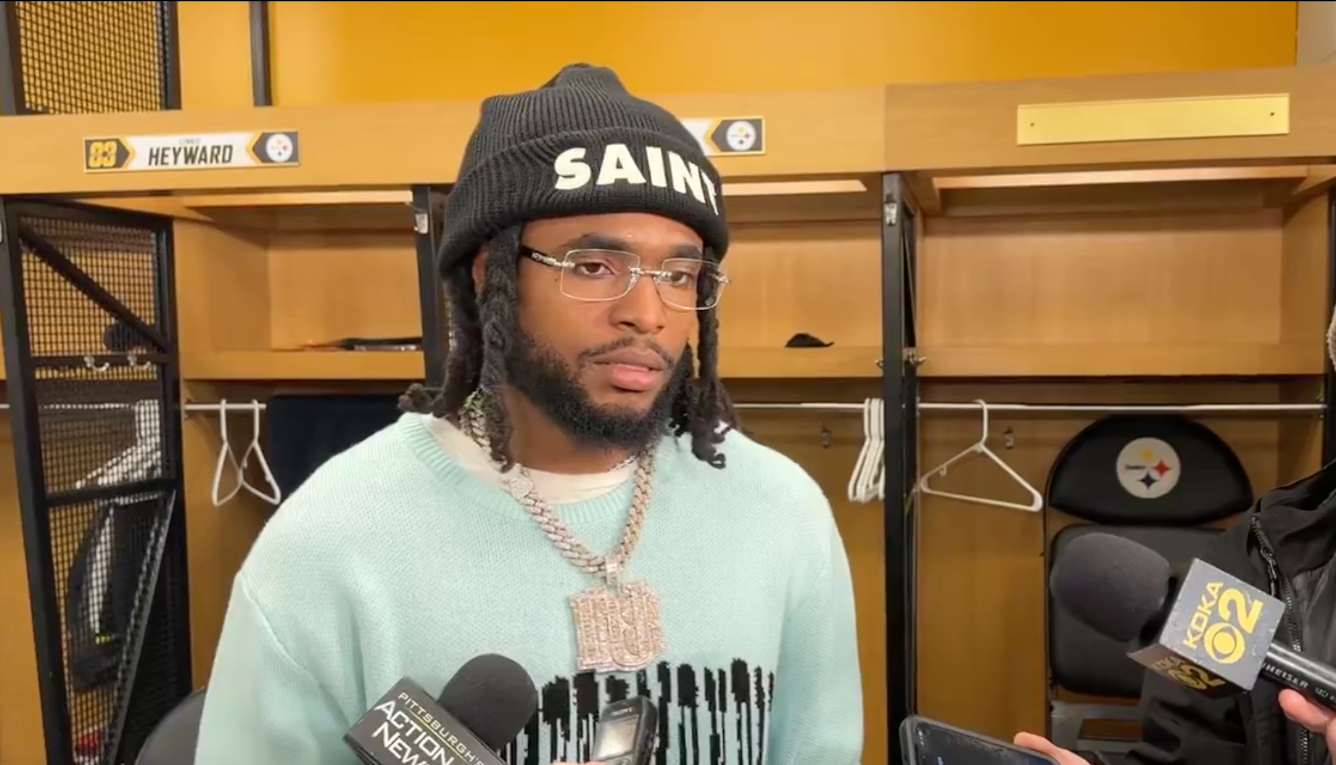 Pittsburgh Steelers WR Diontae Johnson Addresses the media following 21-18 loss vs. New England Patriots