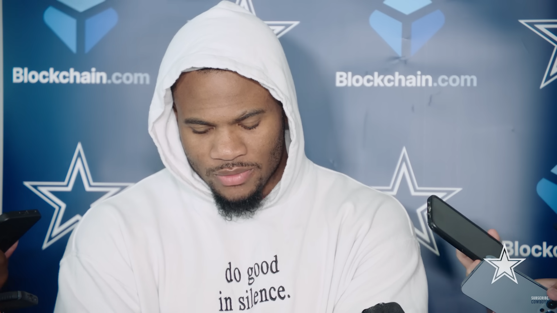 Dallas Cowboys pass rusher Micah Parsons talks to reporters ahead of Week 14 against the Philadelphia Eagles.
