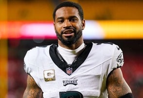 Philadelphia Eagles cornerback Darius Slay (2) leaves the field after defeating the Kansas City Chiefs at GEHA Field at Arrowhead Stadium.