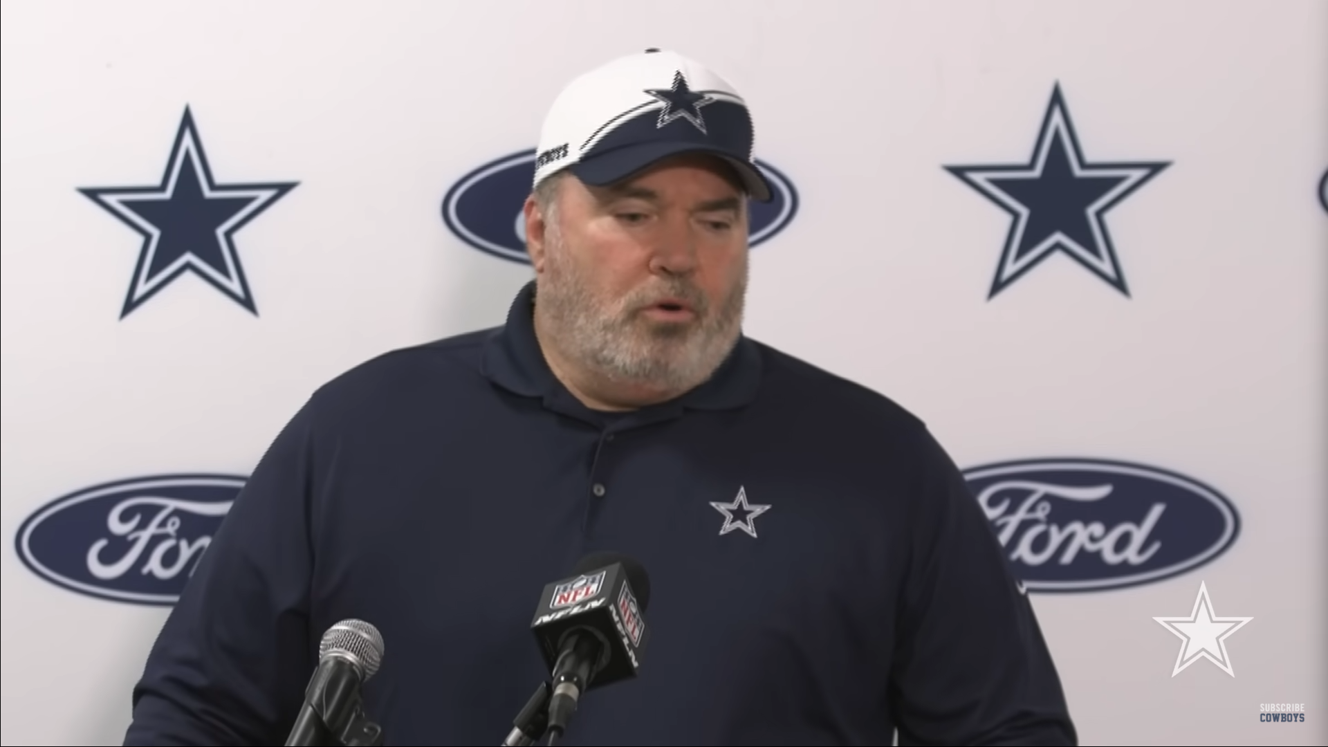 Dallas Cowboys head coach talks to reporters after loss to the Miami Dolphins in Week 16.