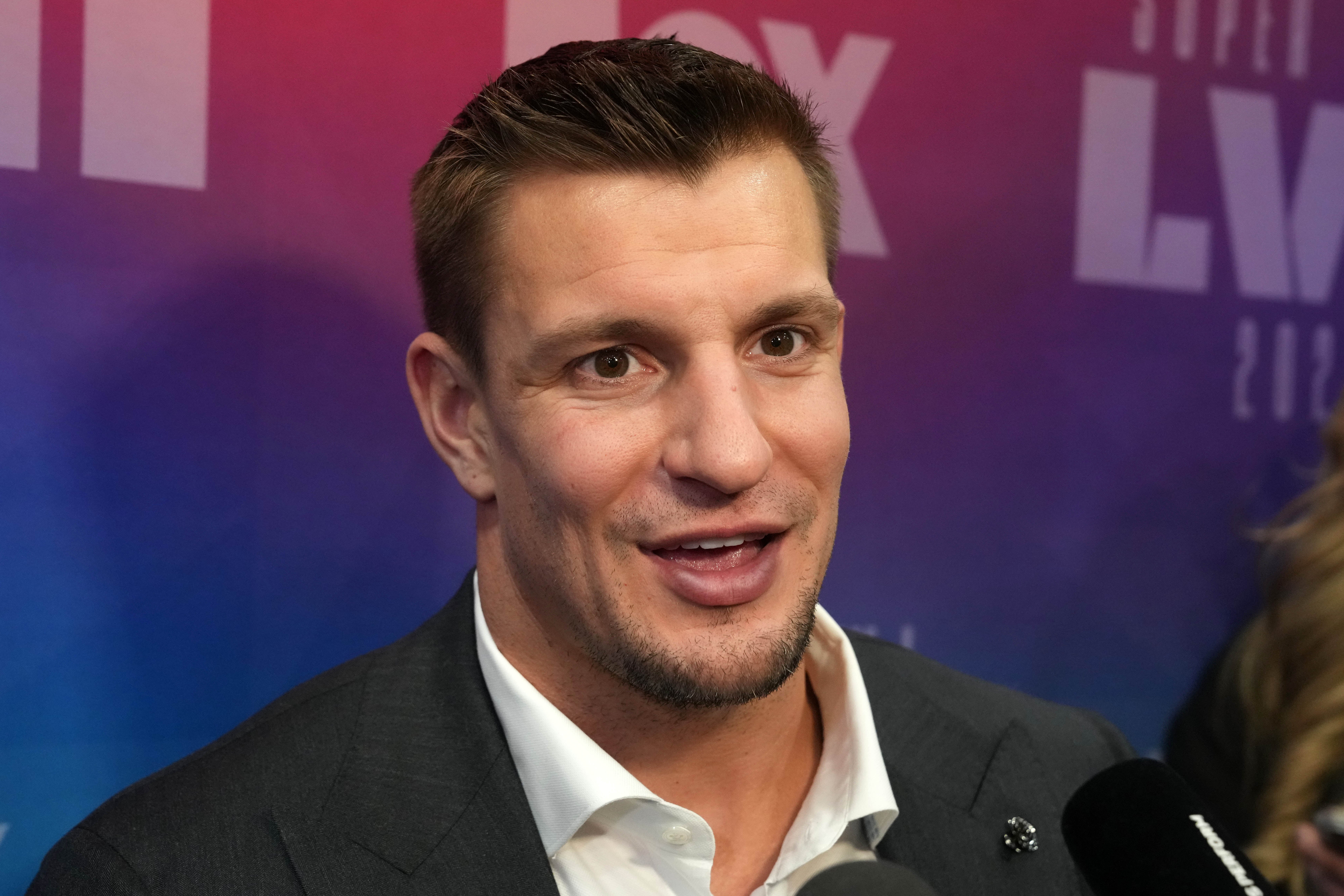 Feb 7, 2023; Phoenix, AZ, USA; Rob Gronkowski at Fox Sports media day at the Phoenix Convention Center.