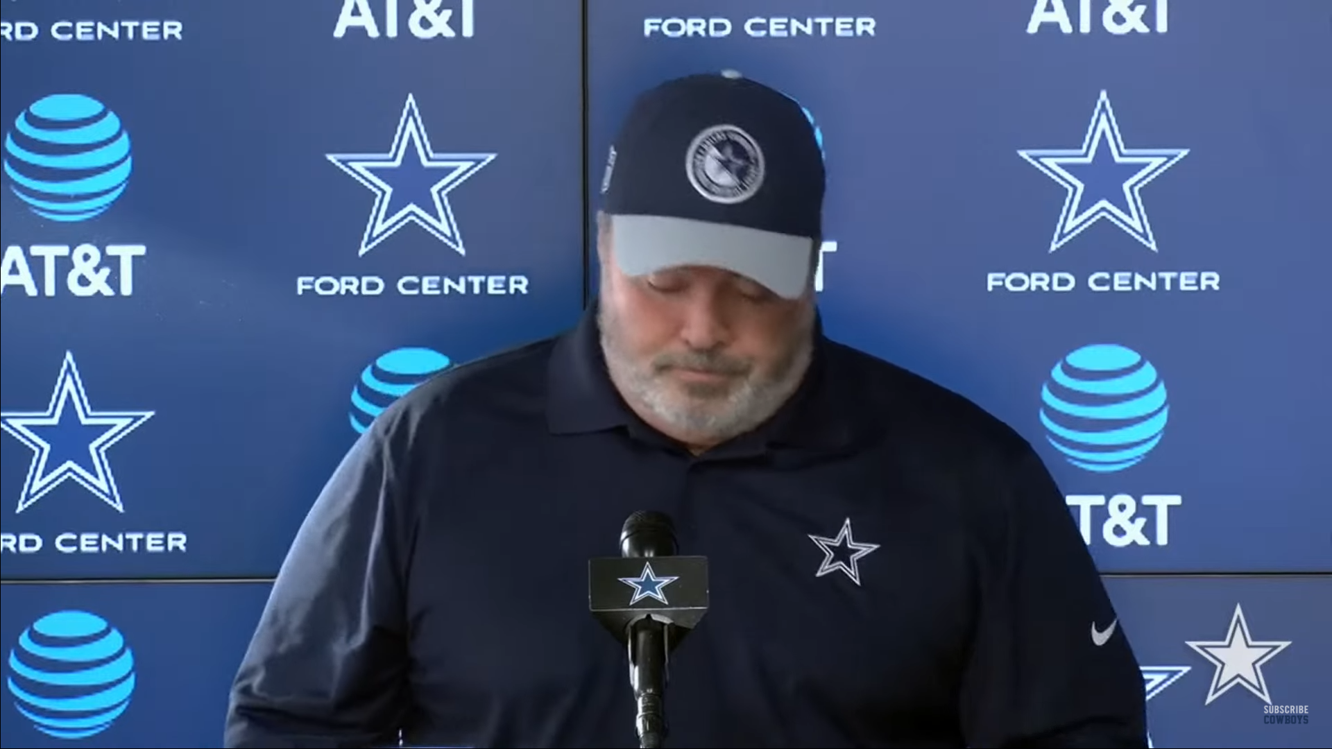 Dallas Cowboys head coach Mike McCarthy talks to reporters ahead of Week 17 vs. Detroit Lions.