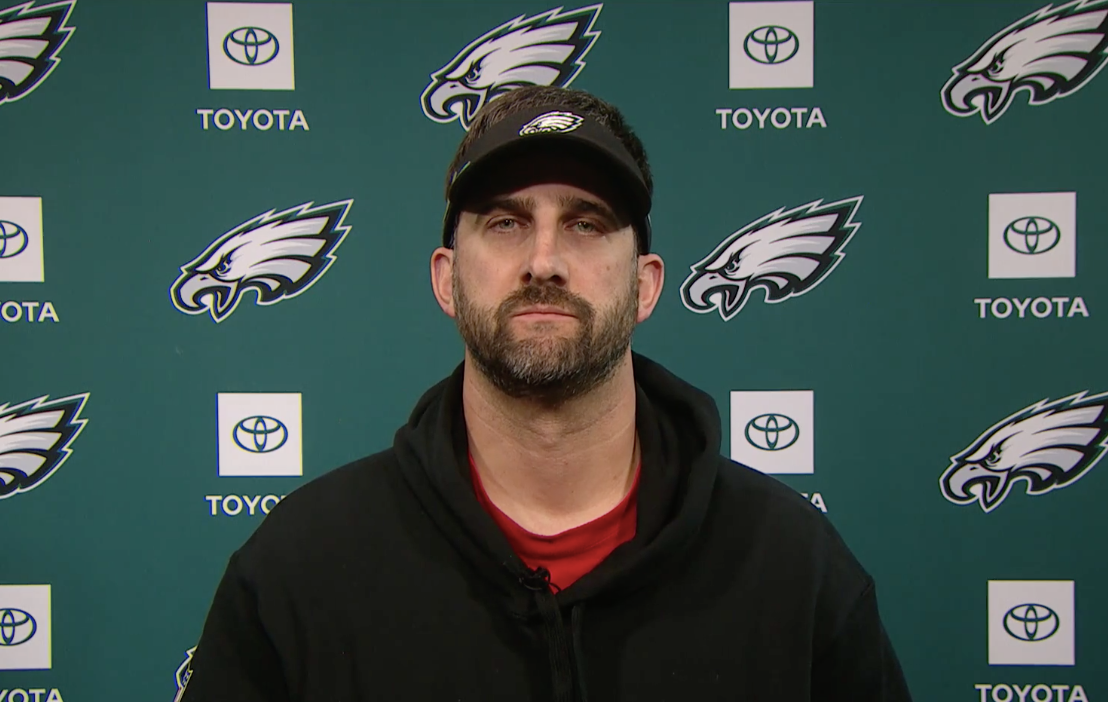 Philadelphia Eagles head coach Nick Sirianni speaks to the media ahead of Round 1 of the NFL playoffs.