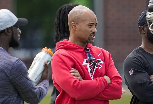 Atlanta Falcons general manager Terry Fontenot on the field during Falcons Rookie Minicamp at the Falcons Training Complex.