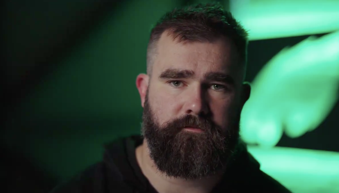 Center Jason Kelce narrates Philadelphia Eagles' hype video ahead of 2023-24 NFL playoffs.