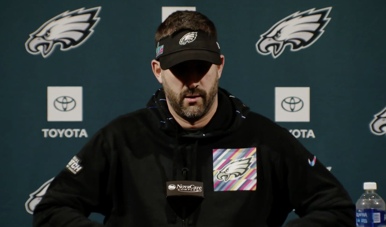 Philadelphia Eagles head coach Nick Sirianni discusses game plan for playoffs without wide receiver A.J. Brown in the lineup.
