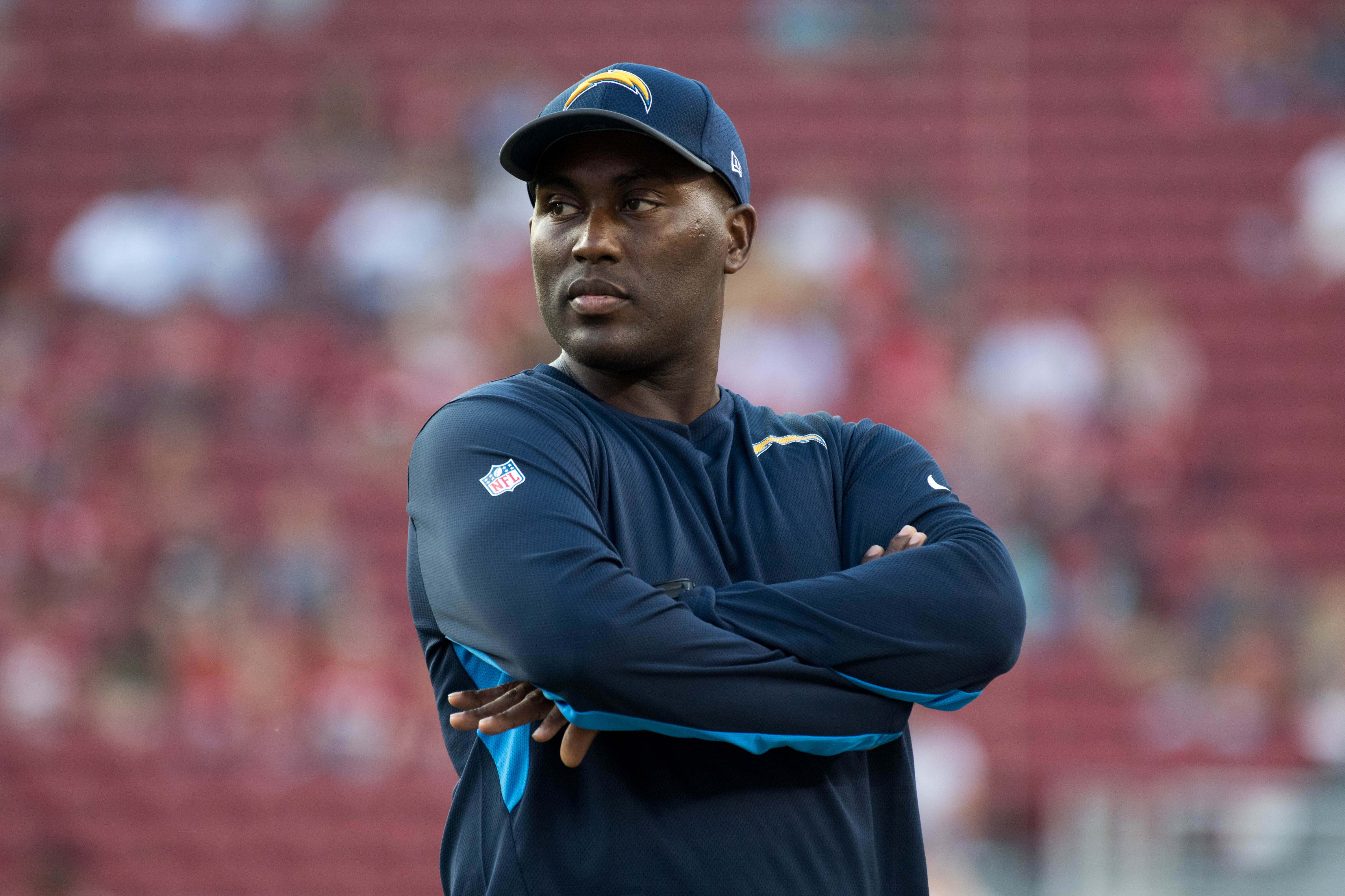 Los Angeles Chargers assistant special teams coach Marquice Williams before the game against the San Francisco 49ers at Levi's Stadium
