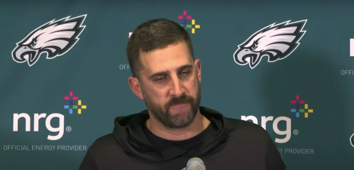 Philadelphia Eagles head coach Nick Sirianni addresses the media following his team's 32-9 playoff loss to the Tampa Bay Buccaneers.