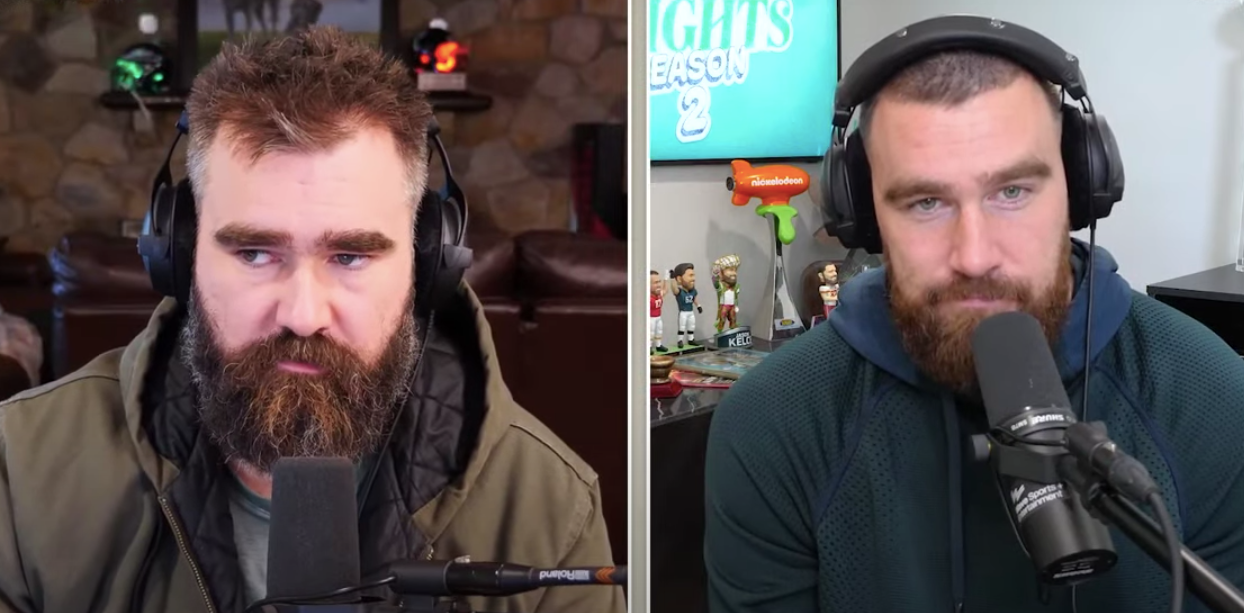 Philadelphia Eagles center Jason Kelce addresses retirement rumors during the latest Wednesday episode of the "New Heights" podcast.