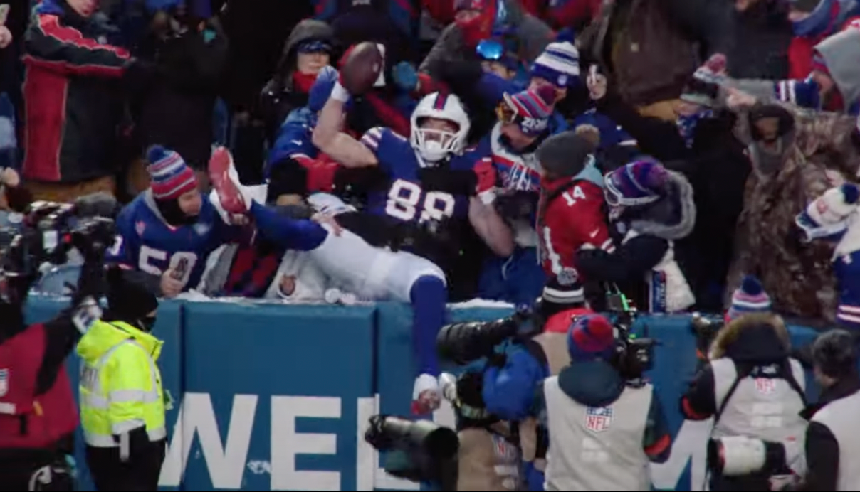 Dawson Knox was mic'd up for his touchdown in Sunday's win over Steelers in Wild Card round