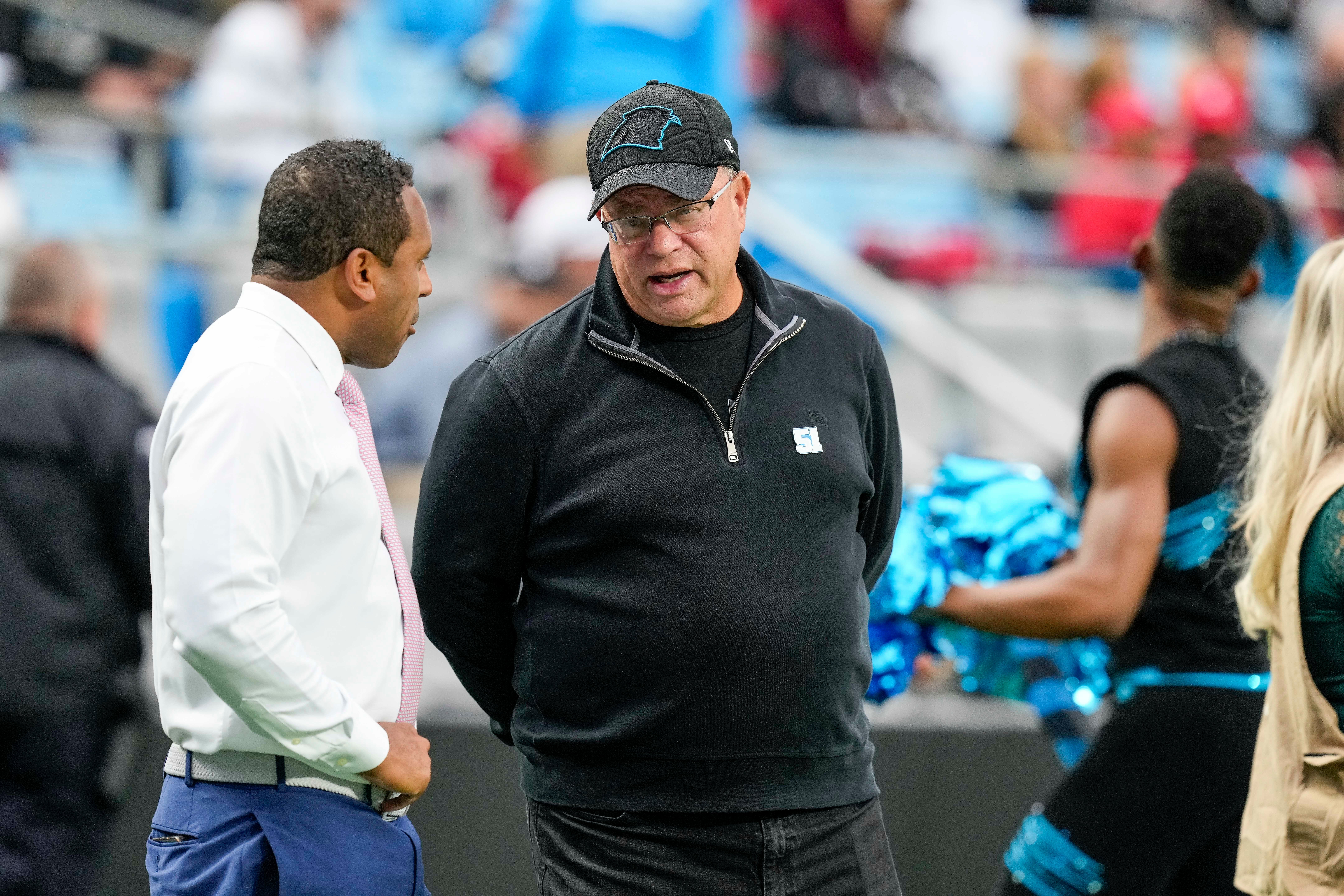 Oct 2, 2022; Charlotte, North Carolina, USA; Carolina Panthers owner David Tepper during the second quarter between the Carolina Panthers and the Arizona Cardinals at Bank of America Stadium. Mandatory Credit: Jim Dedmon-USA TODAY Sports
