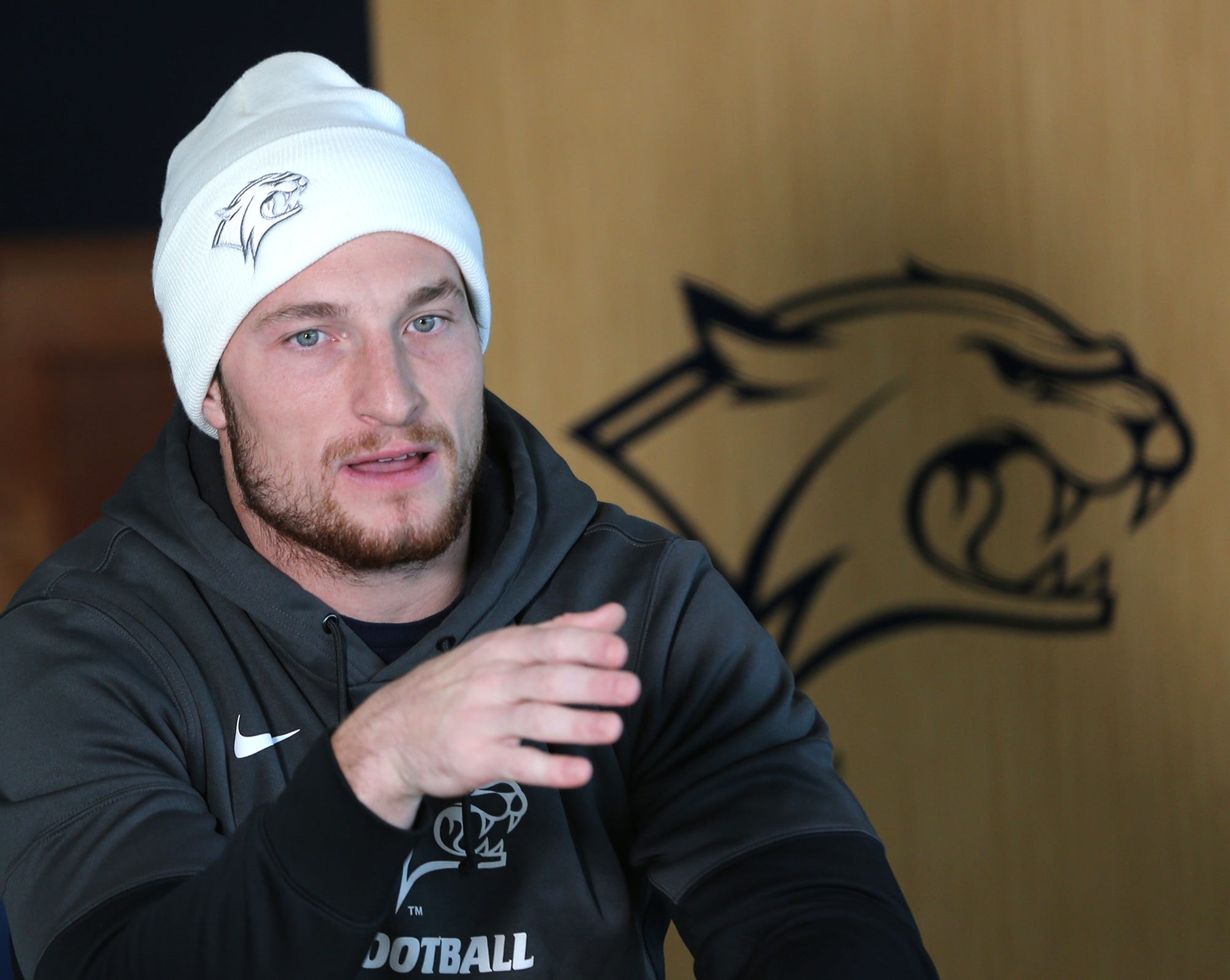 UNH running back Dylan Laube is a senior on the football team and is about to play his last game for the Wildcats.