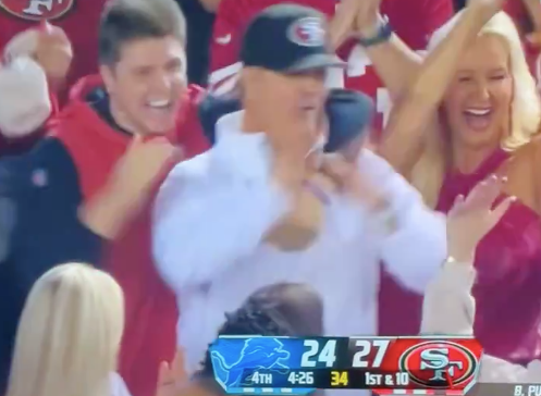 Brock Purdy's brother, dad and mom cheer on the San Francisco 49ers during the NFC Championship.