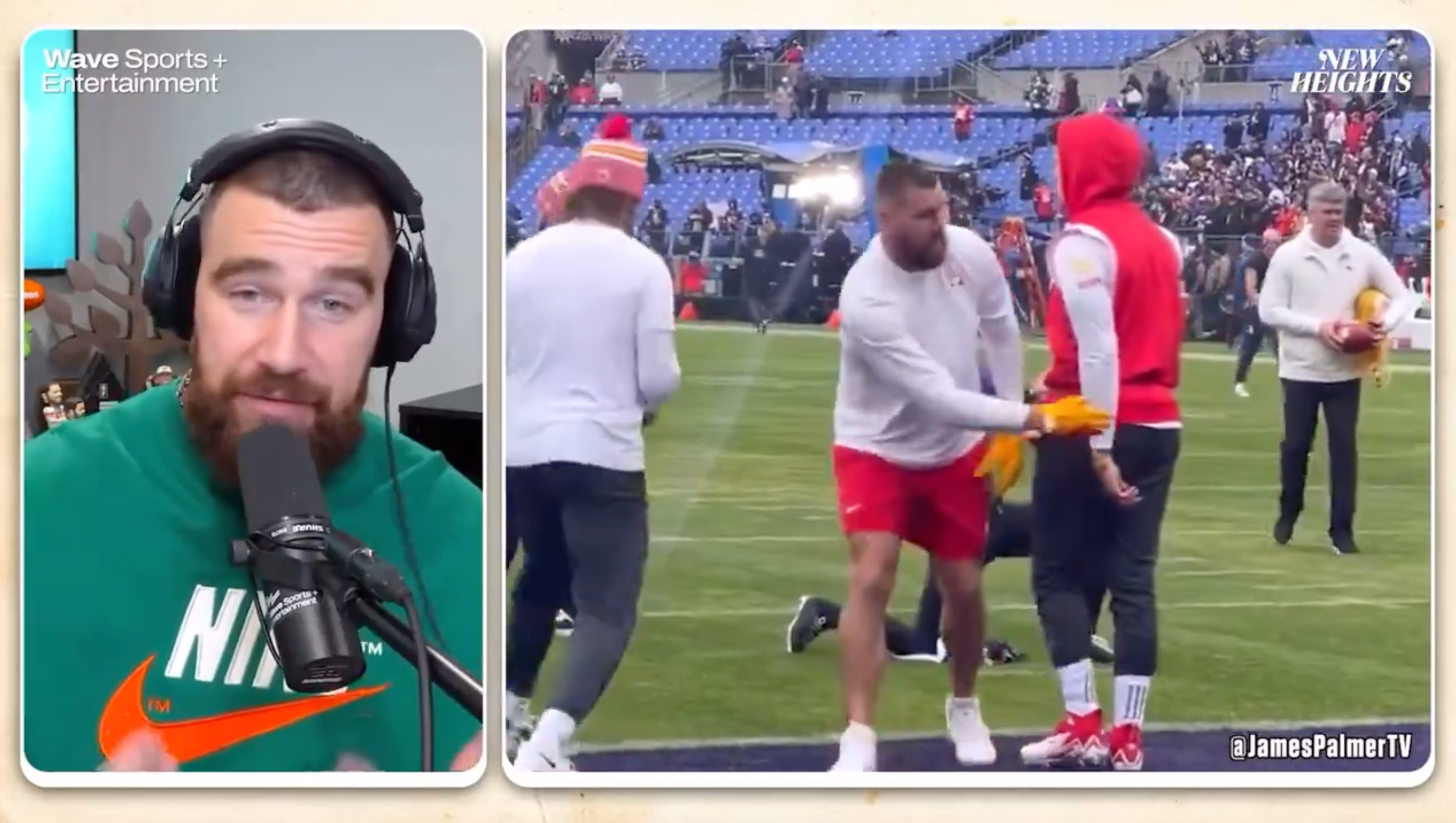 Travis Kelce speaking on New Heights about the incident with Ravens K Justin Tucker prior to AFC Championship