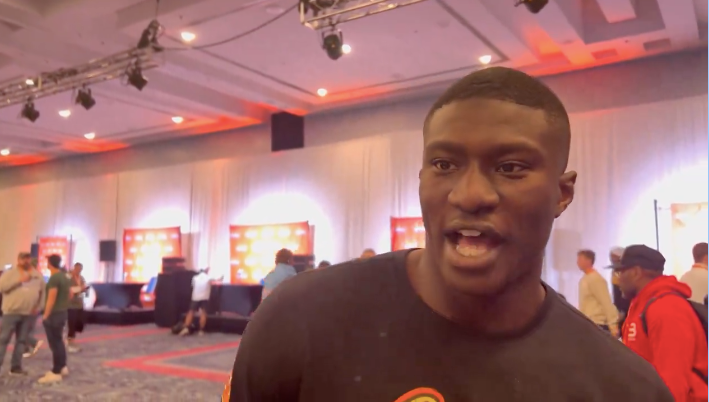 Oregon State Safety Kitan Oladapo Addresses the media at 2024 Senior Bowl