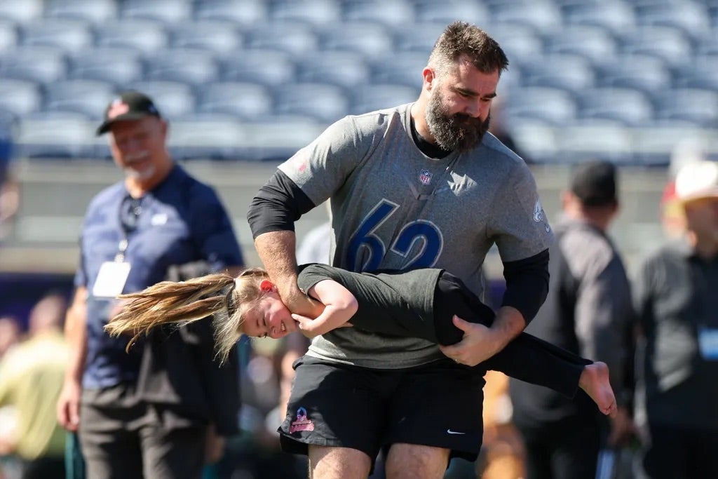 Philadelphia Eagles center Jason Kelce (62) participates in the AFC versus NFC Pro Bowl practice and media day at Camping World Stadium.