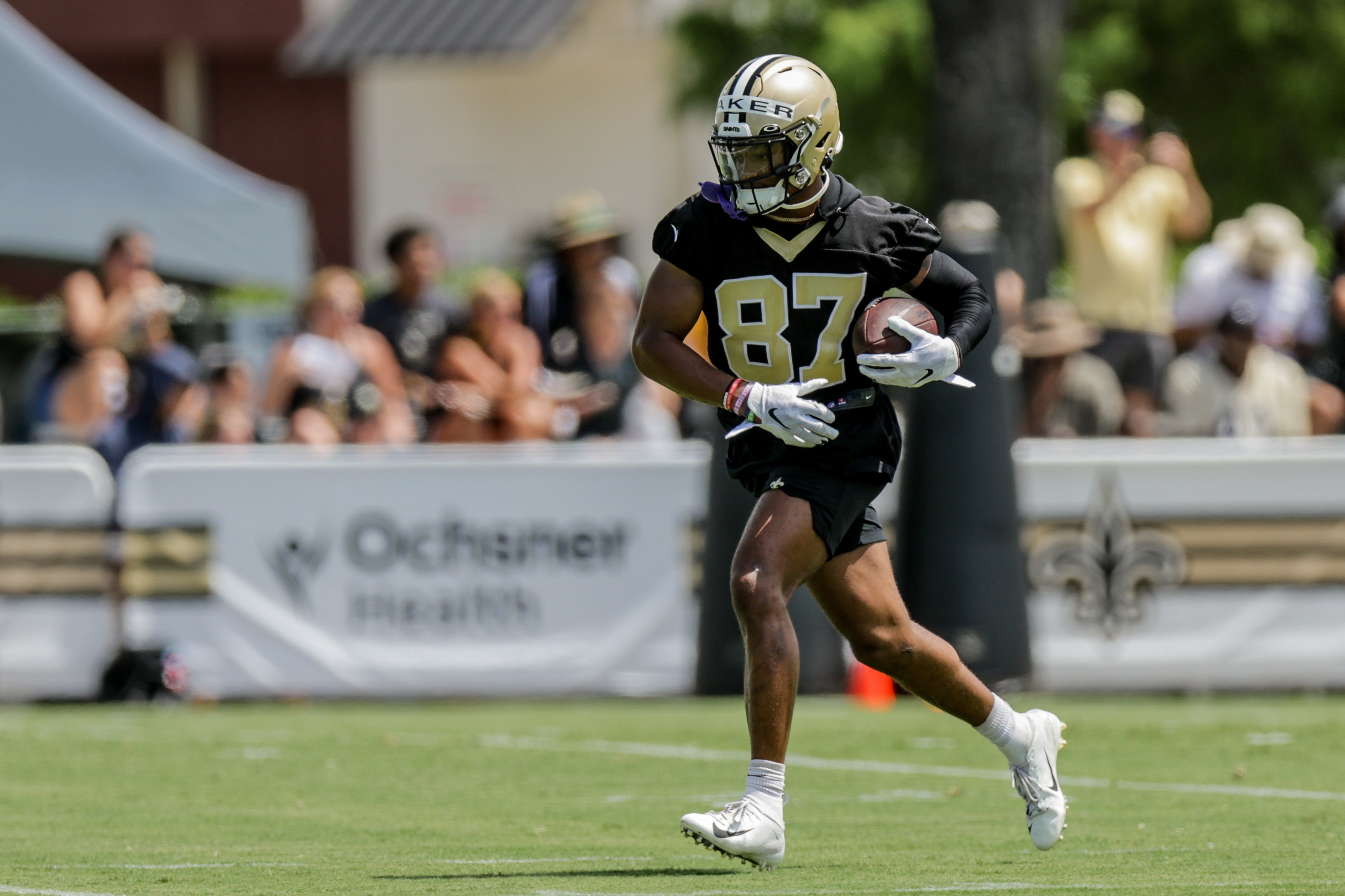 New Orleans Saints wide receiver Kawaan Baker during minicamp at the New Orleans Saints Training Facility.