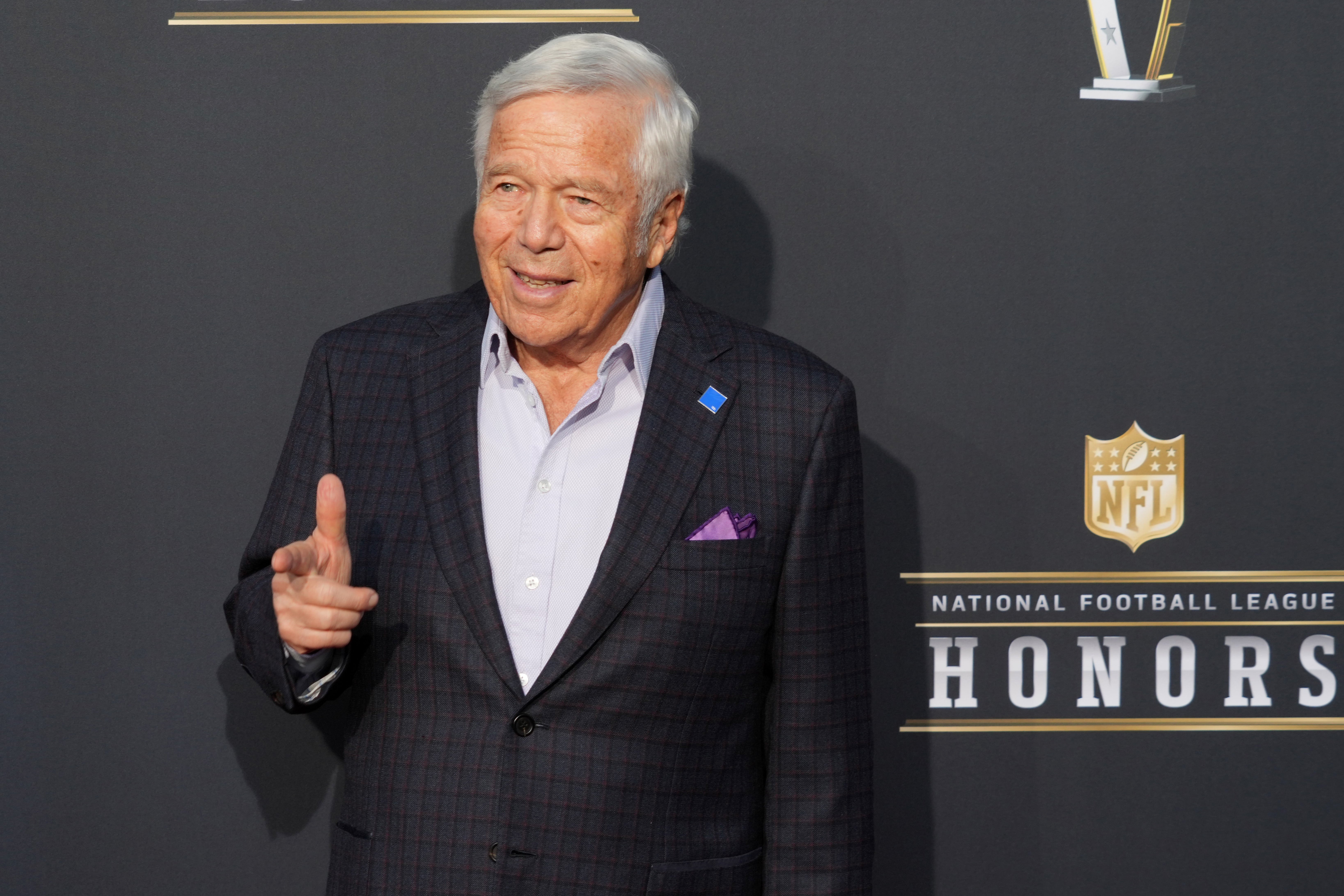 Robert Kraft on the red carpet before the NFL Honors show at Resorts World Theatre.