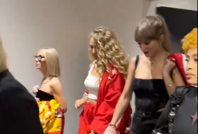 Taylor Swift arrives to Allegiant Stadium with Ice Spice and Blake Lively!