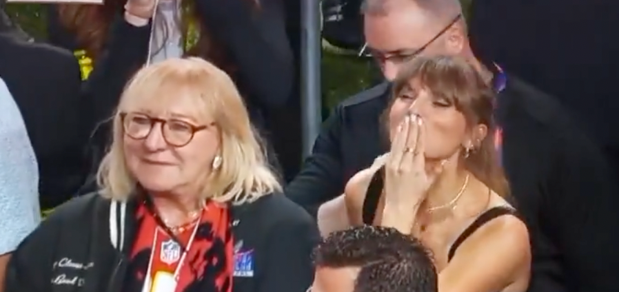 Taylor Swift blows kisses to Travis Kelce after Super Bowl LVIII win