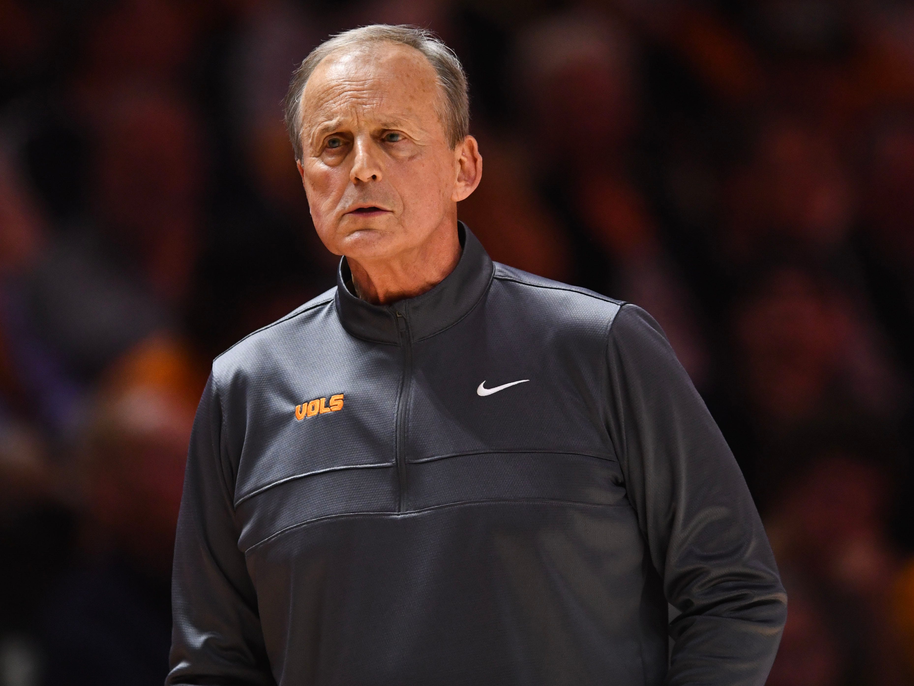 Tennessee basketball coach Rick Barnes during the NCAA college basketball game against LSU on Wednesday, February 7, 2024 in Knoxville, Tenn.