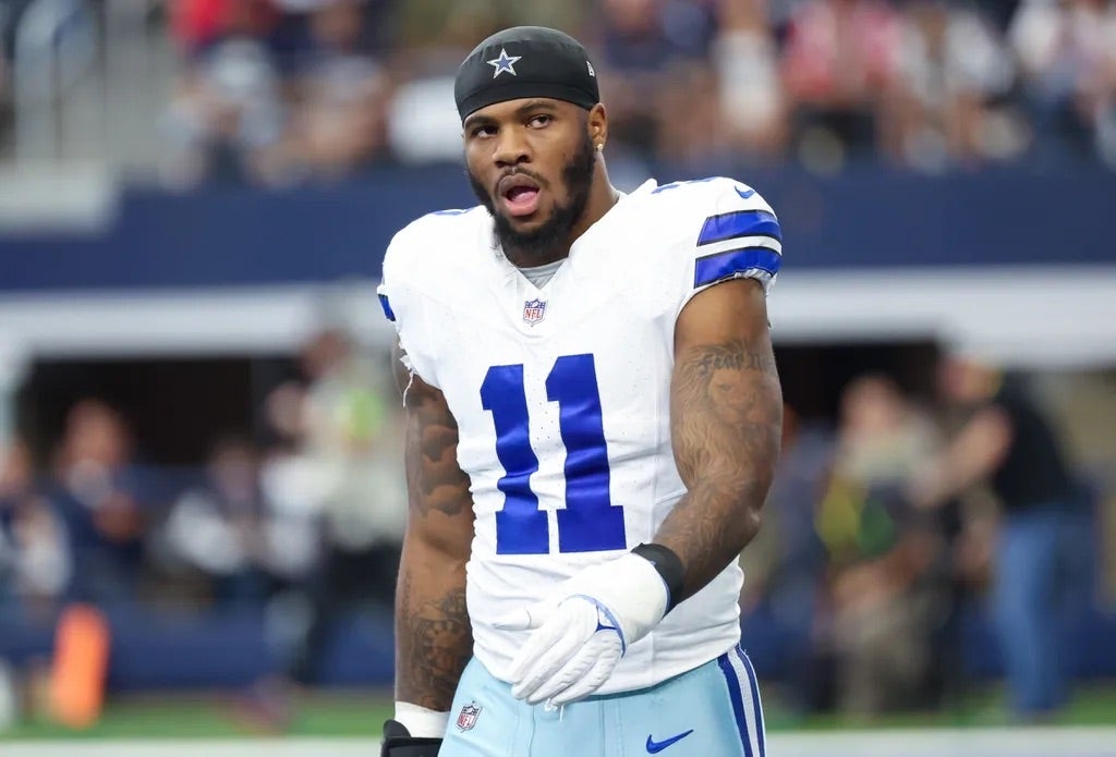 Dallas Cowboys linebacker Micah Parsons (11) before the game against the New England Patriots at AT&T Stadium.