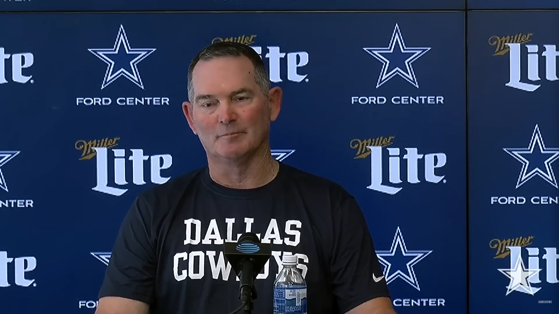 New Dallas Cowboys defensive coordinator Mike Zimmer talks to the media for the first time in 2024.
