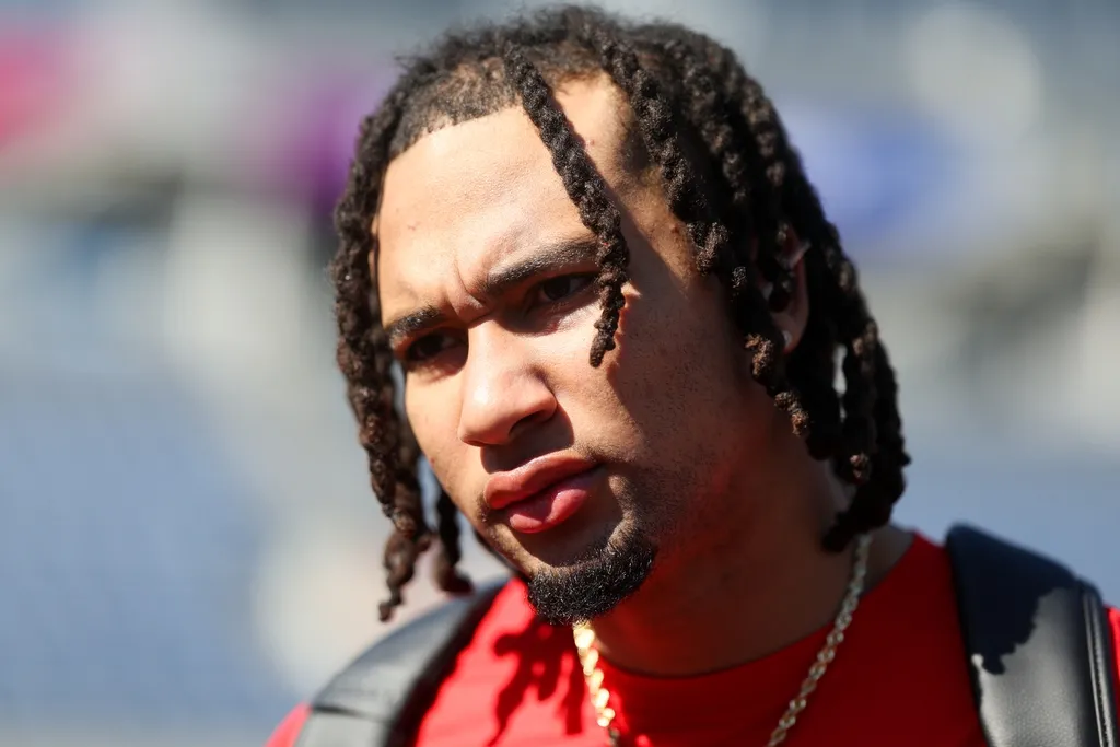 Houston Texans quarterback C.J. Stroud (7) participates in the AFC versus NFC Pro Bowl practice and media day at Camping World Stadium.