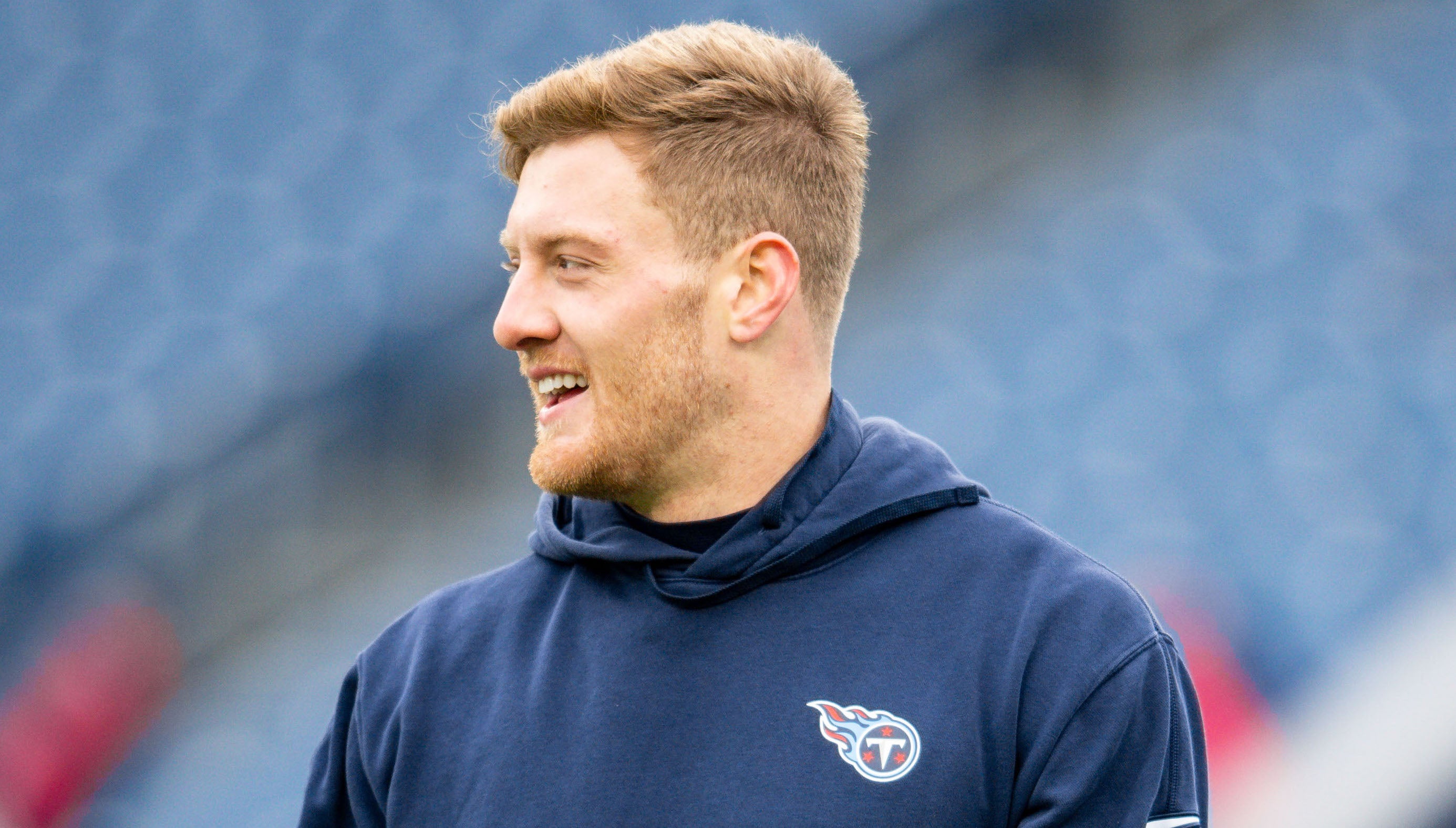 Tennessee Titans quarterback Will Levis (8) stretches against the Jacksonville Jaguars during pre-game warmups at Nissan Stadium. Steve Roberts-USA TODAY Sports