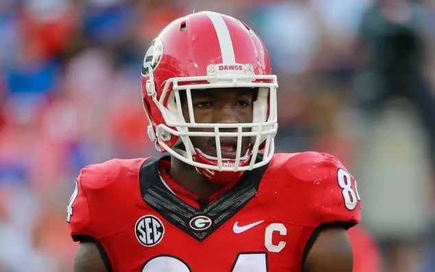 Georgia Bulldogs linebacker Leonard Floyd (84) during the second half at EverBank Stadium. Florida Gators defeated the Georgia Bulldogs 27-3.