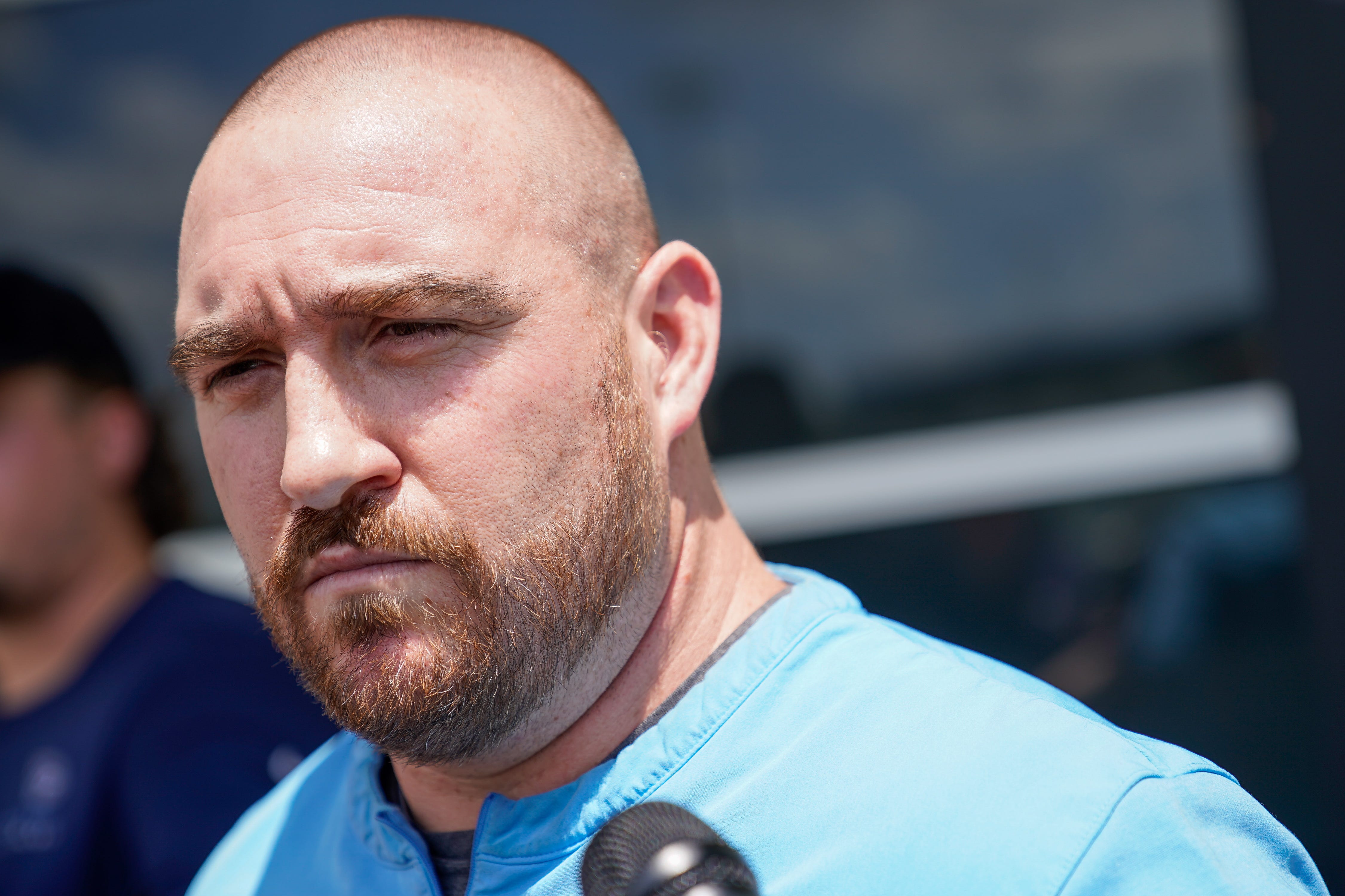 Tennessee Titans offensive line coach Jason Houghtaling speaks before an OTA practice at Ascension Saint Thomas Sports Park in Nashville, Tenn., Wednesday, May 31, 2023 Andrew Nelles / The Tennessean-USA TODAY NETWORK