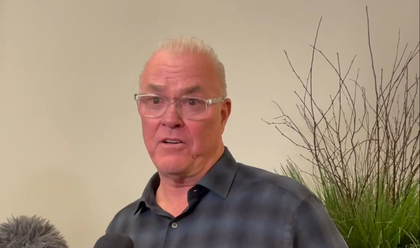 Dallas Cowboys' Stephen Jones talks to reporters at NFL Scouting Combine about 'all-in' approach.