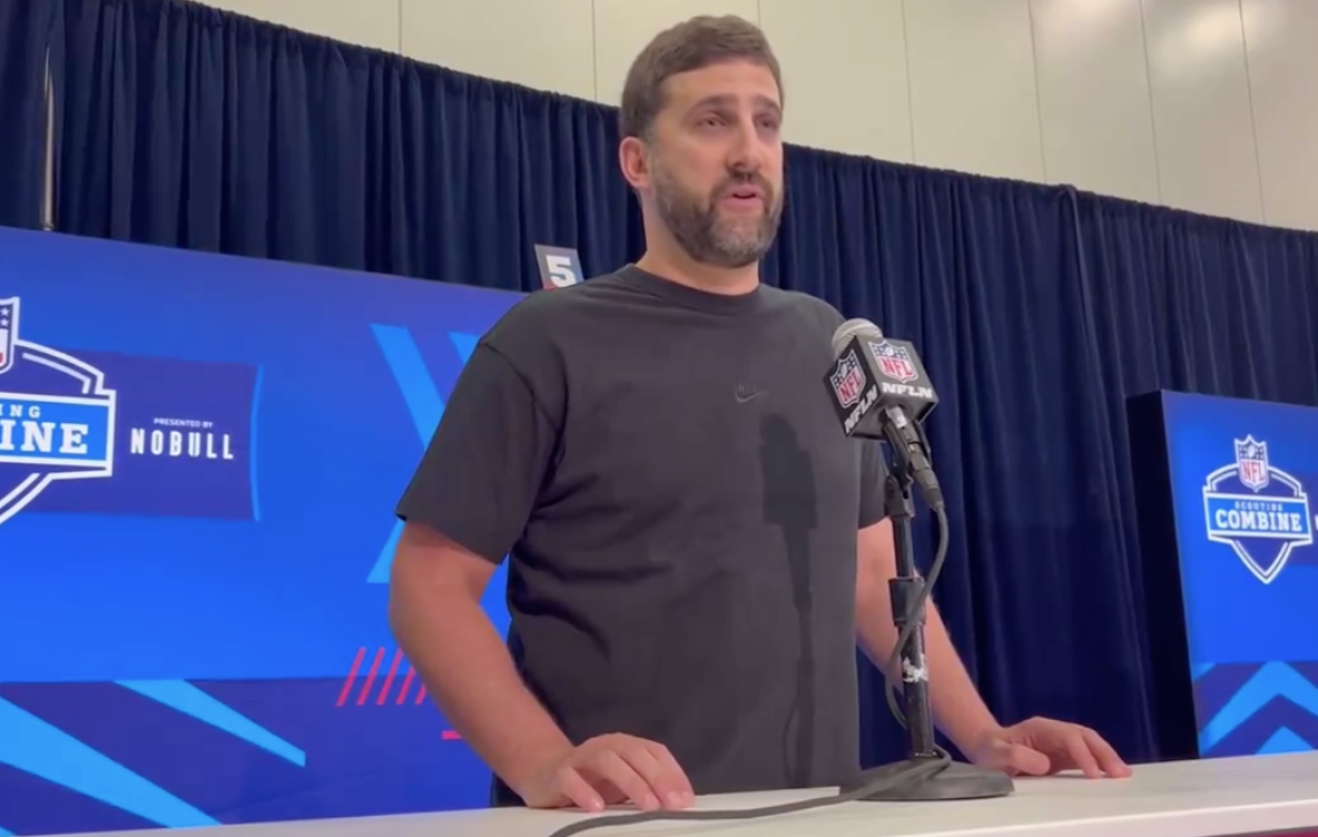 Philadelphia Eagles head coach Nick Sirianni addresses the media at the 2024 NFL Combine.