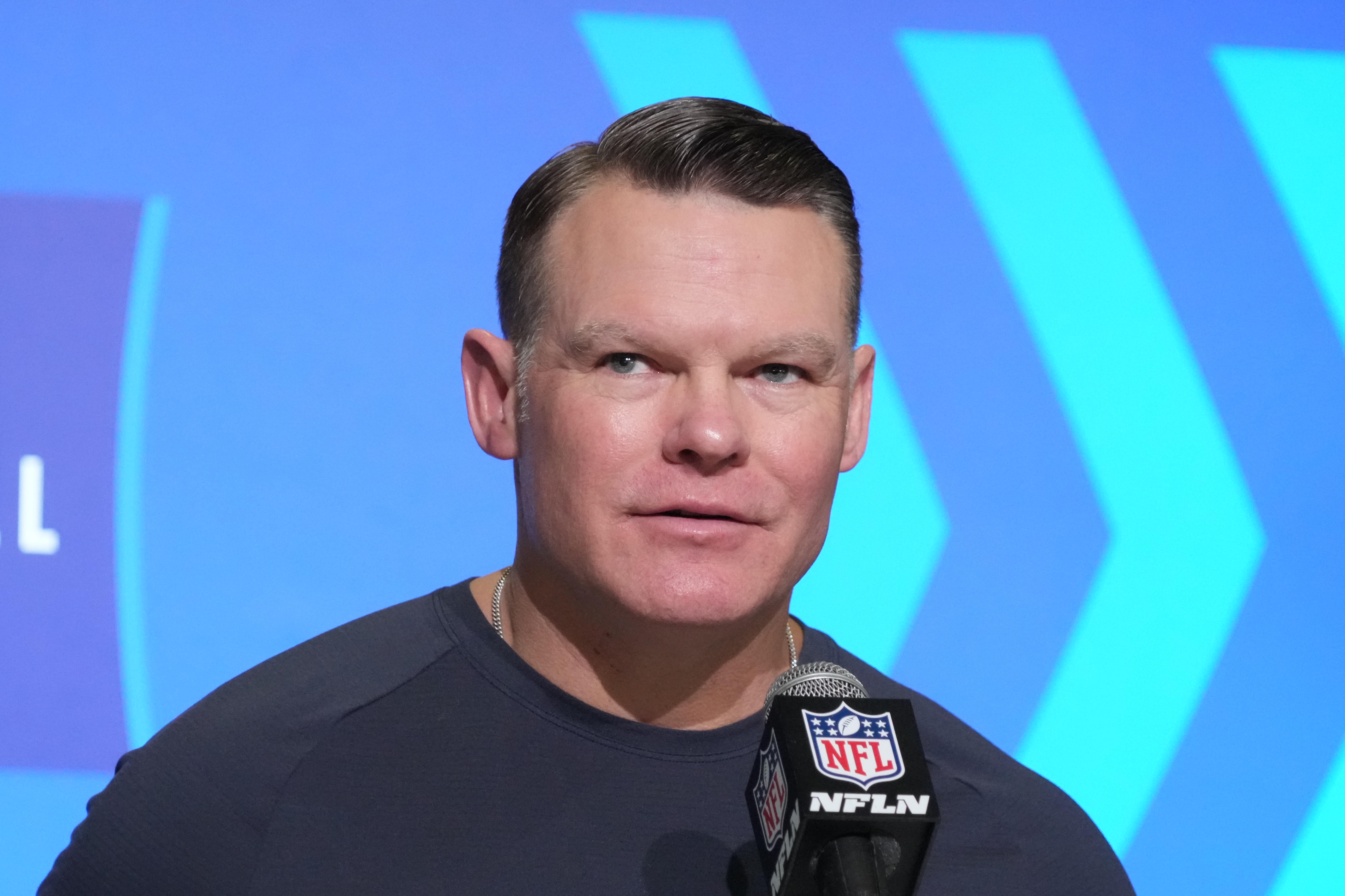 Mar 1, 2023; Indianapolis, IN, USA; Indianapolis Colts general manager Chris Ballard during the NFL Scouting Combine at the Indiana Convention Center.